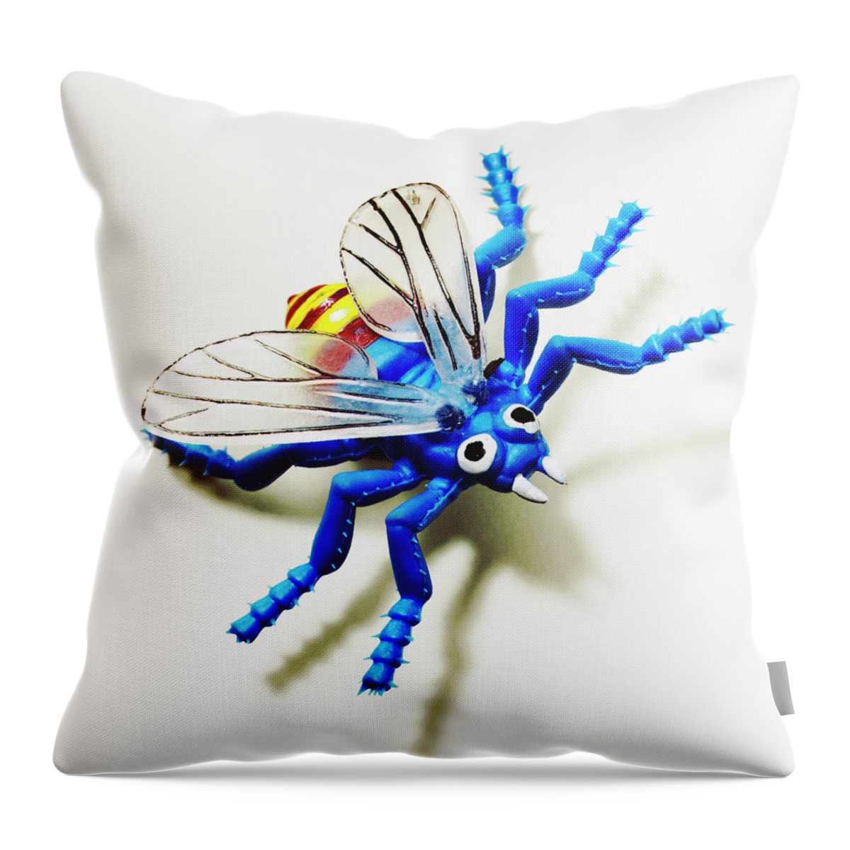 Animal Throw Pillow featuring the drawing Blue Fly by CSA Images