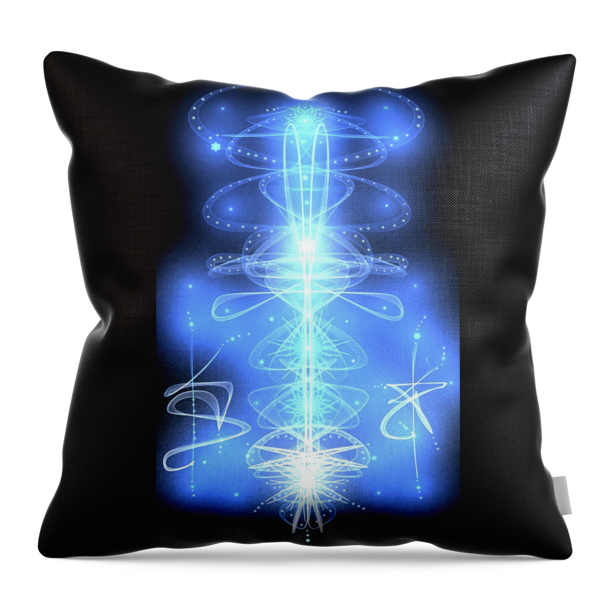  Throw Pillow featuring the digital art Blue Gateway to Stars by Kelley Springer