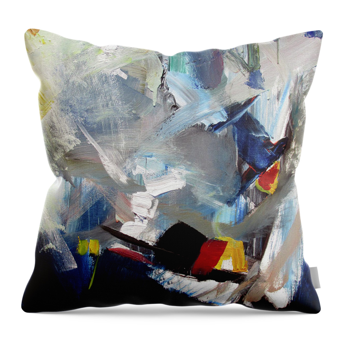  Throw Pillow featuring the painting Blue by John Gholson