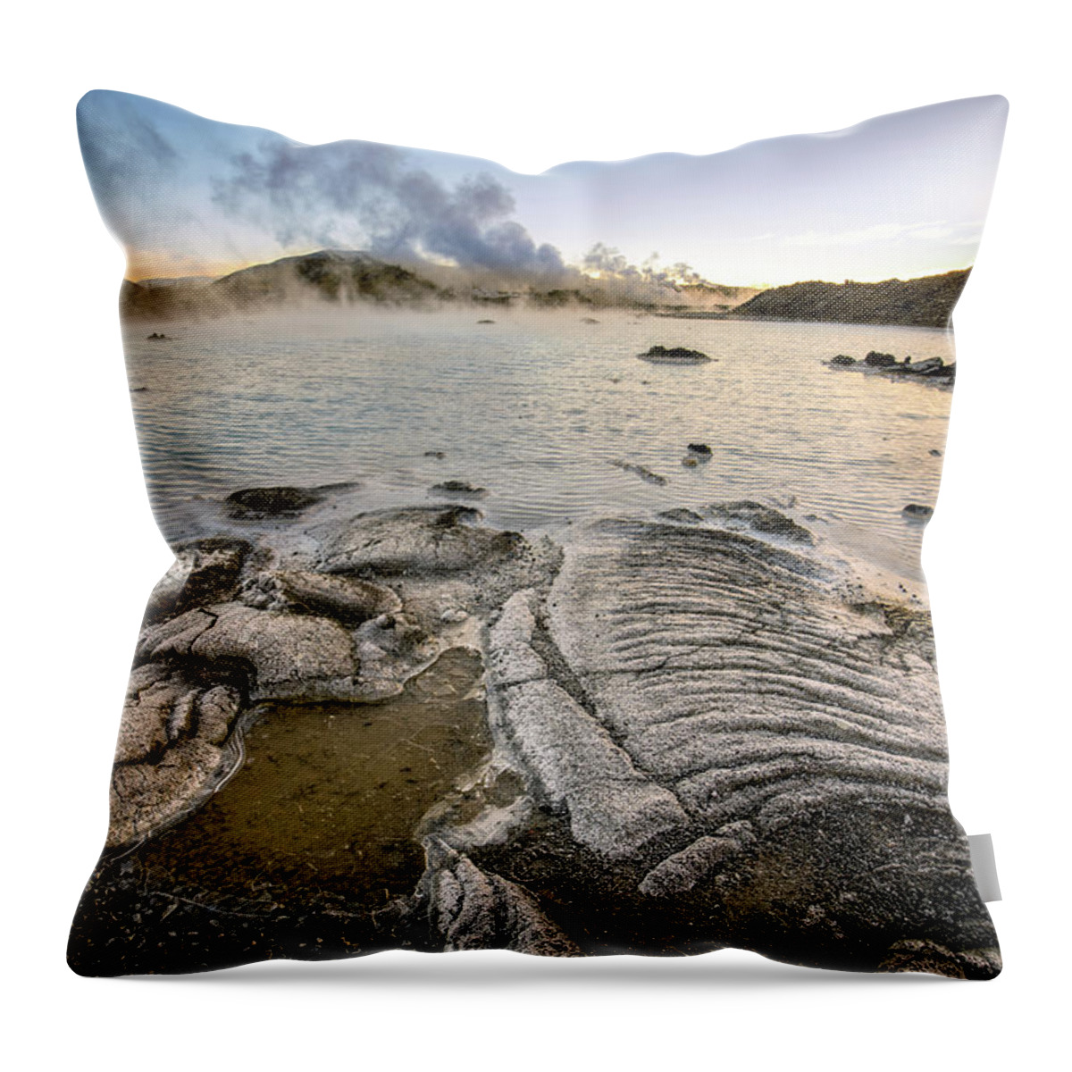 Blue Throw Pillow featuring the photograph Blue Lagoon 1 by Nigel R Bell