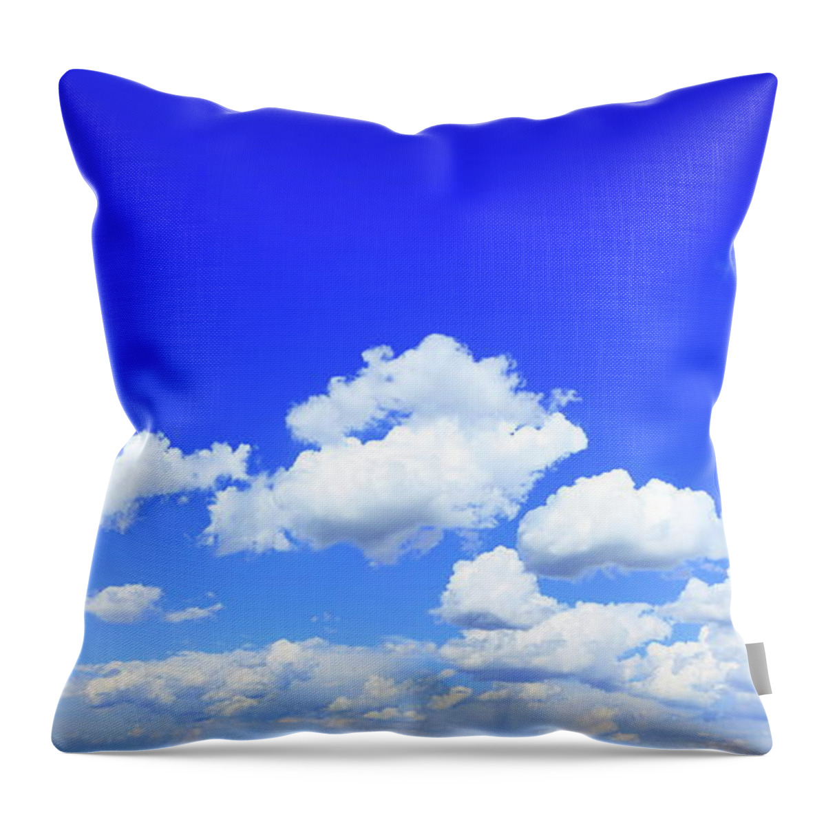 Scenics Throw Pillow featuring the photograph Blue Sky - Xxxl Cloudscape Panorama by Bgfoto