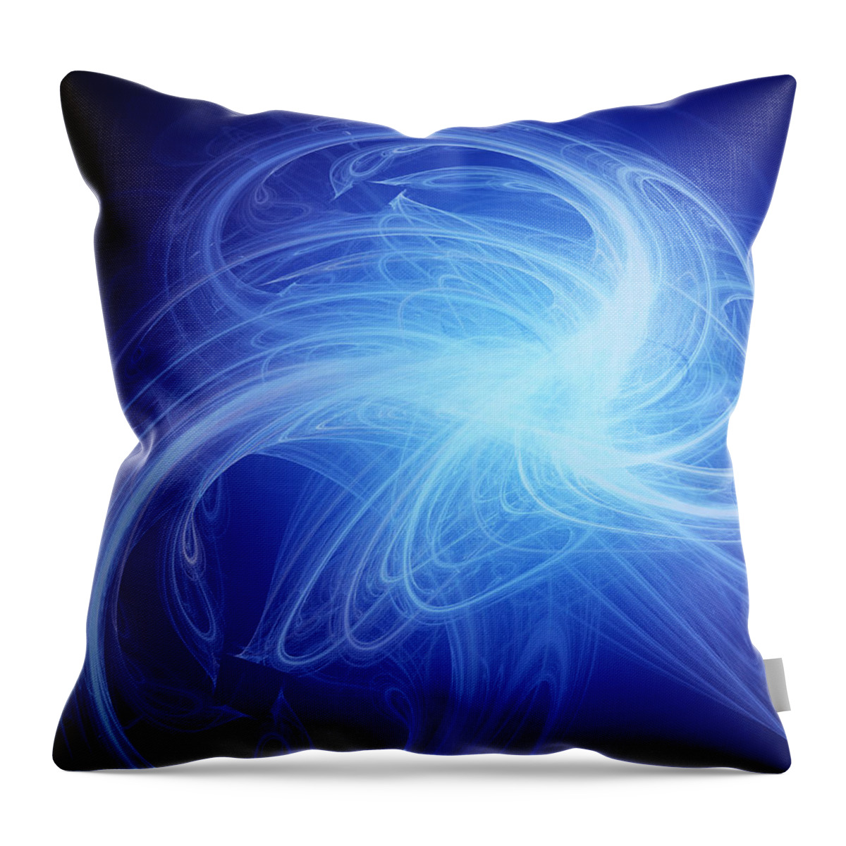 Crystal Glassware Throw Pillow featuring the photograph Blue Spiral by Alwyncooper