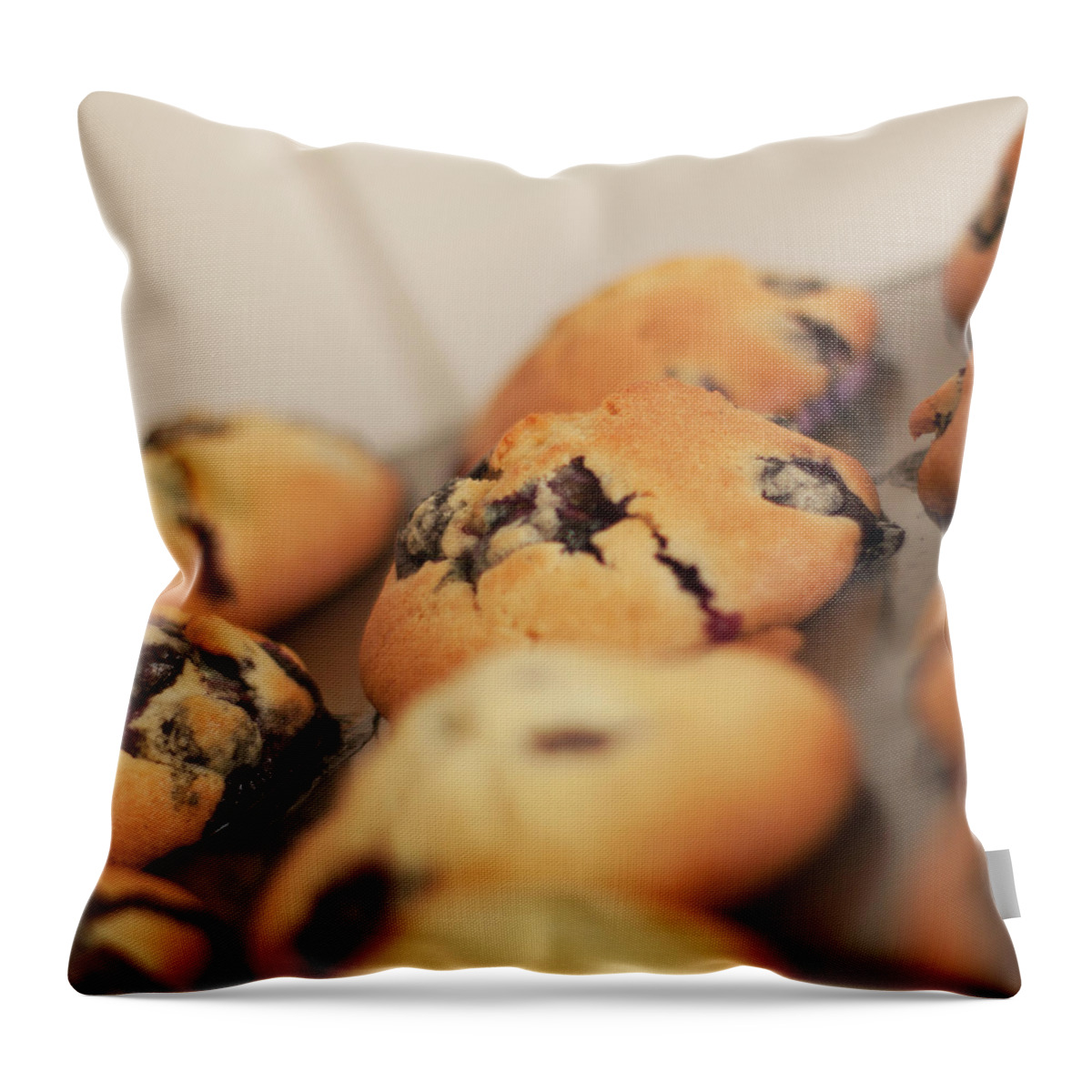 Close-up Throw Pillow featuring the photograph Blueberry Muffins by Elsa Konig Images