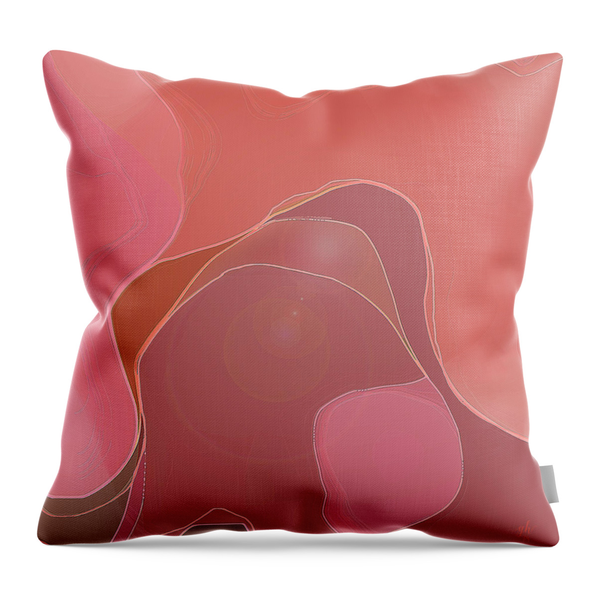 Abstract Throw Pillow featuring the digital art Blush by Gina Harrison