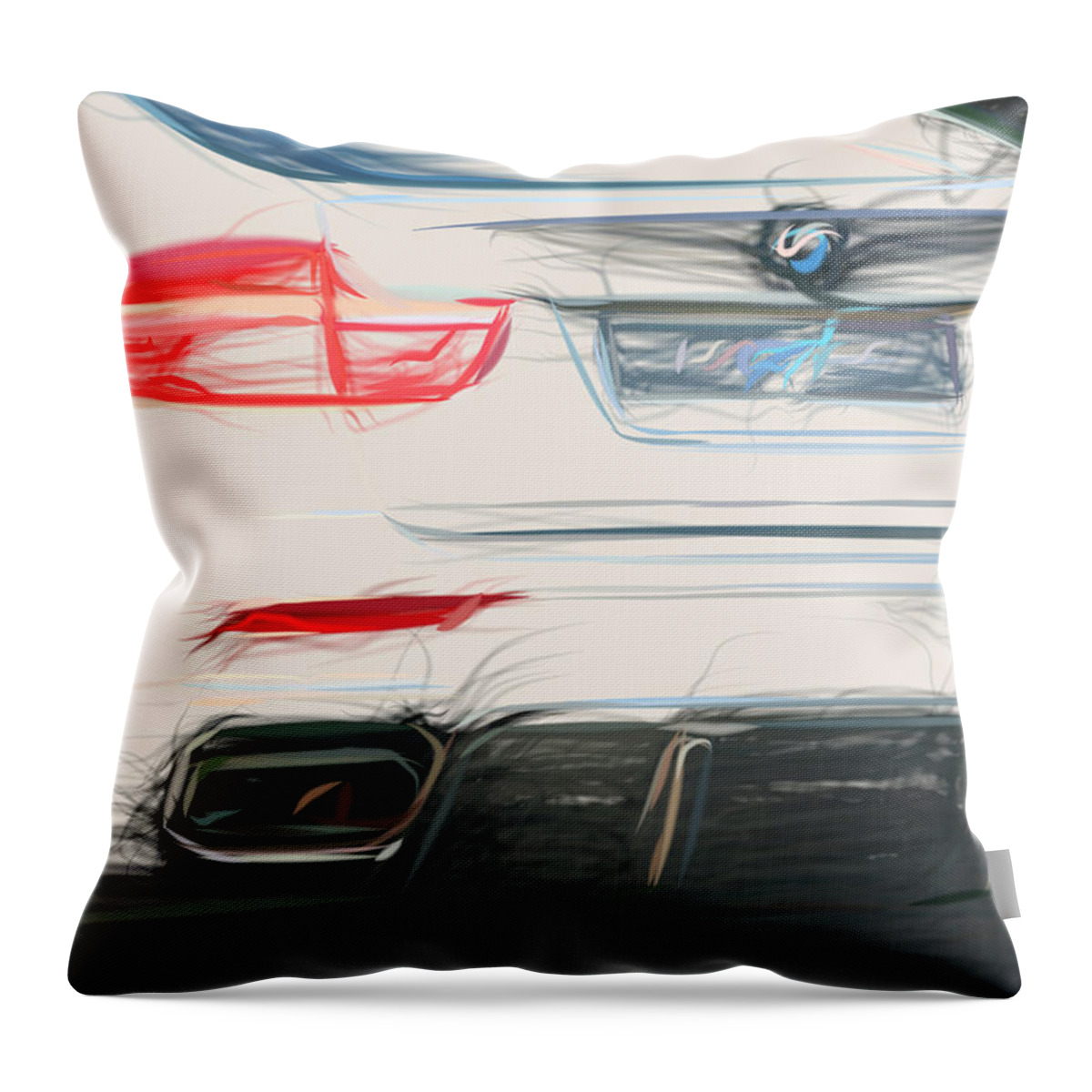 Bmw Throw Pillow featuring the digital art Bmw X6 Drawing by CarsToon Concept