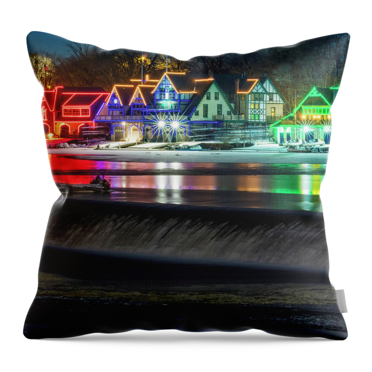 Boat House Row Throw Pillow featuring the photograph Boathouse Row PA by Susan Candelario