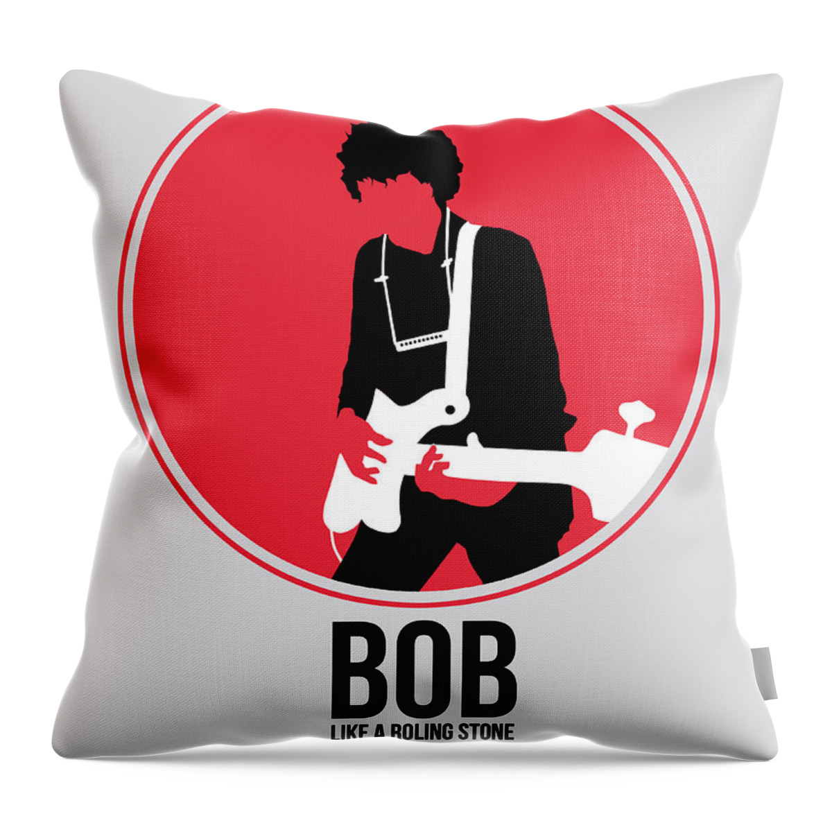Bob Dylan Throw Pillow featuring the digital art Bob Dylan by Naxart Studio