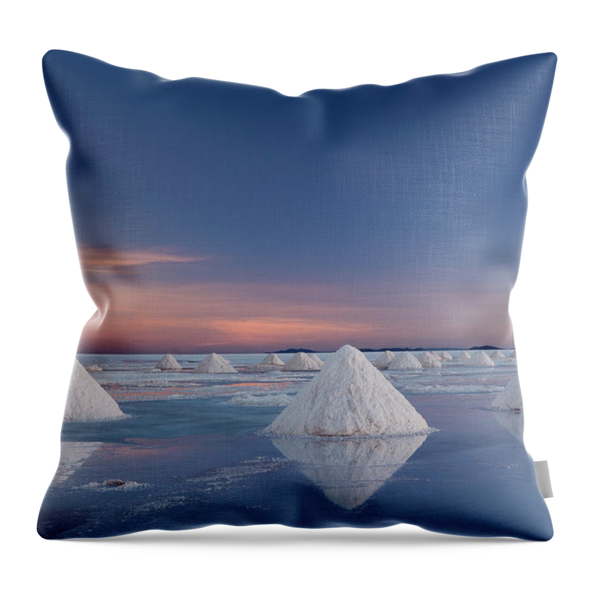 Scenics Throw Pillow featuring the photograph Bolivia, Salar De Uyuni Salt Flats by Mint Images - Art Wolfe