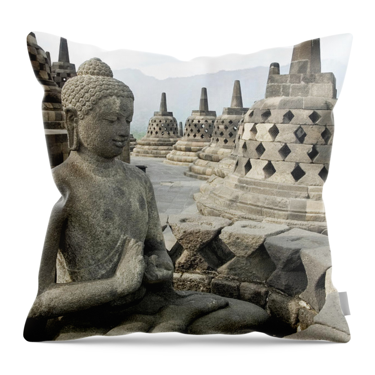 Art Throw Pillow featuring the photograph Borobudur Java Indonesia by Lp7