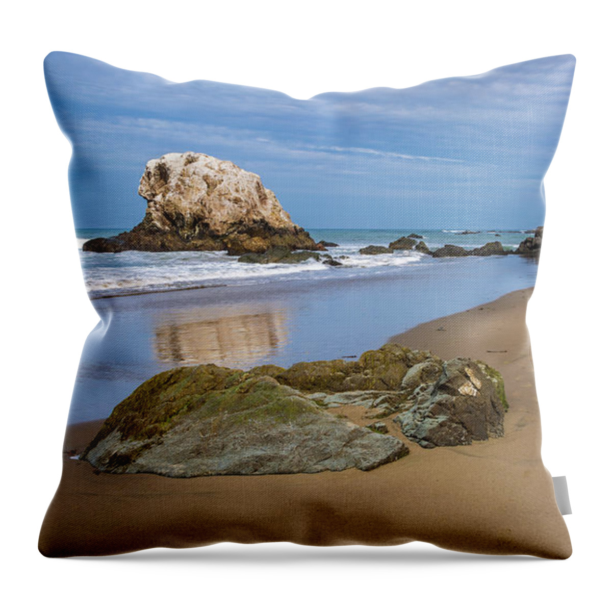 Boulders Throw Pillow featuring the photograph Boulders on the Shore by Rick Strobaugh