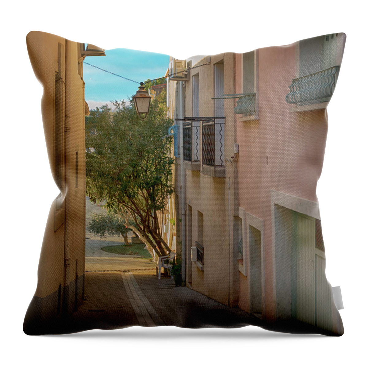 Bouzique Throw Pillow featuring the photograph Bouzigue Walk At Twilight by Jessica Levant