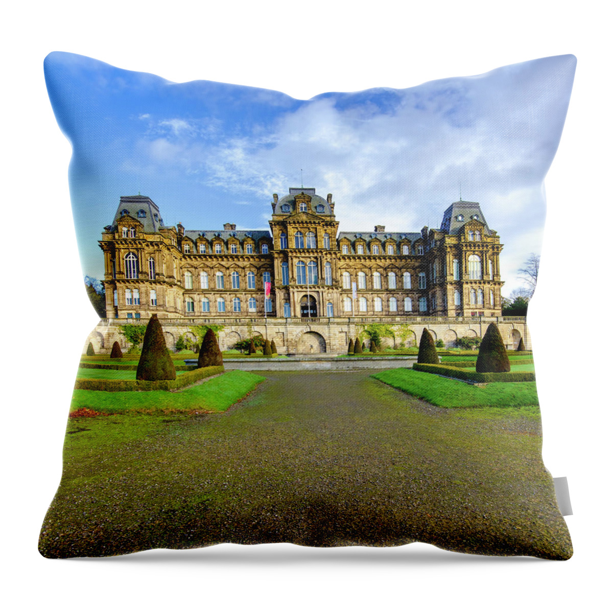 Bowes Museum Throw Pillow featuring the mixed media Bowes Museum by Smart Aviation