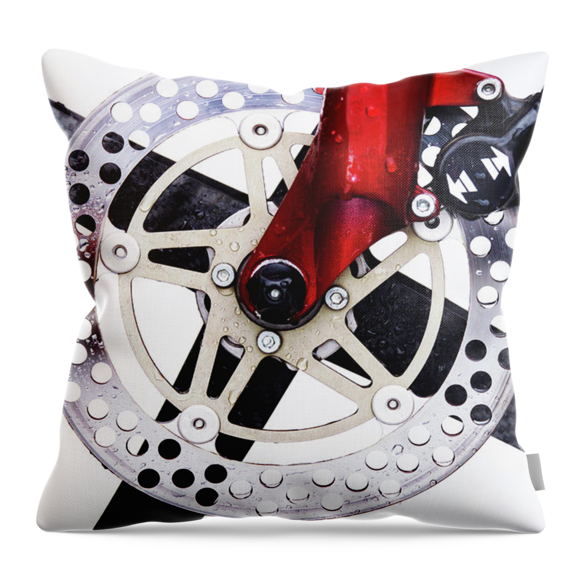 White Background Throw Pillow featuring the photograph Brake Disc by Westend61