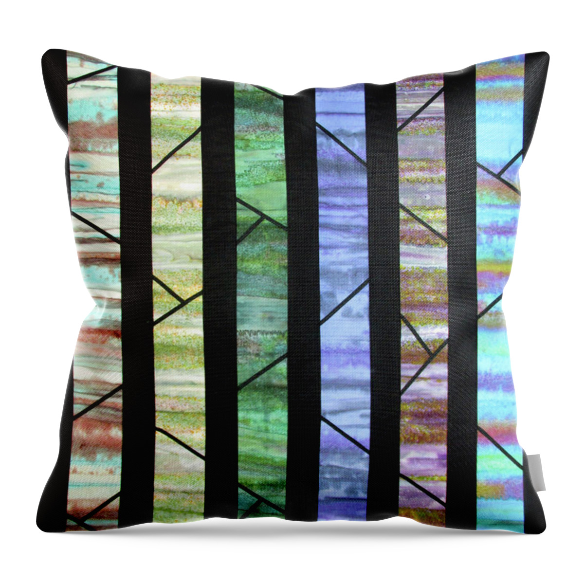 Abstract Throw Pillow featuring the tapestry - textile Branches by Pam Geisel