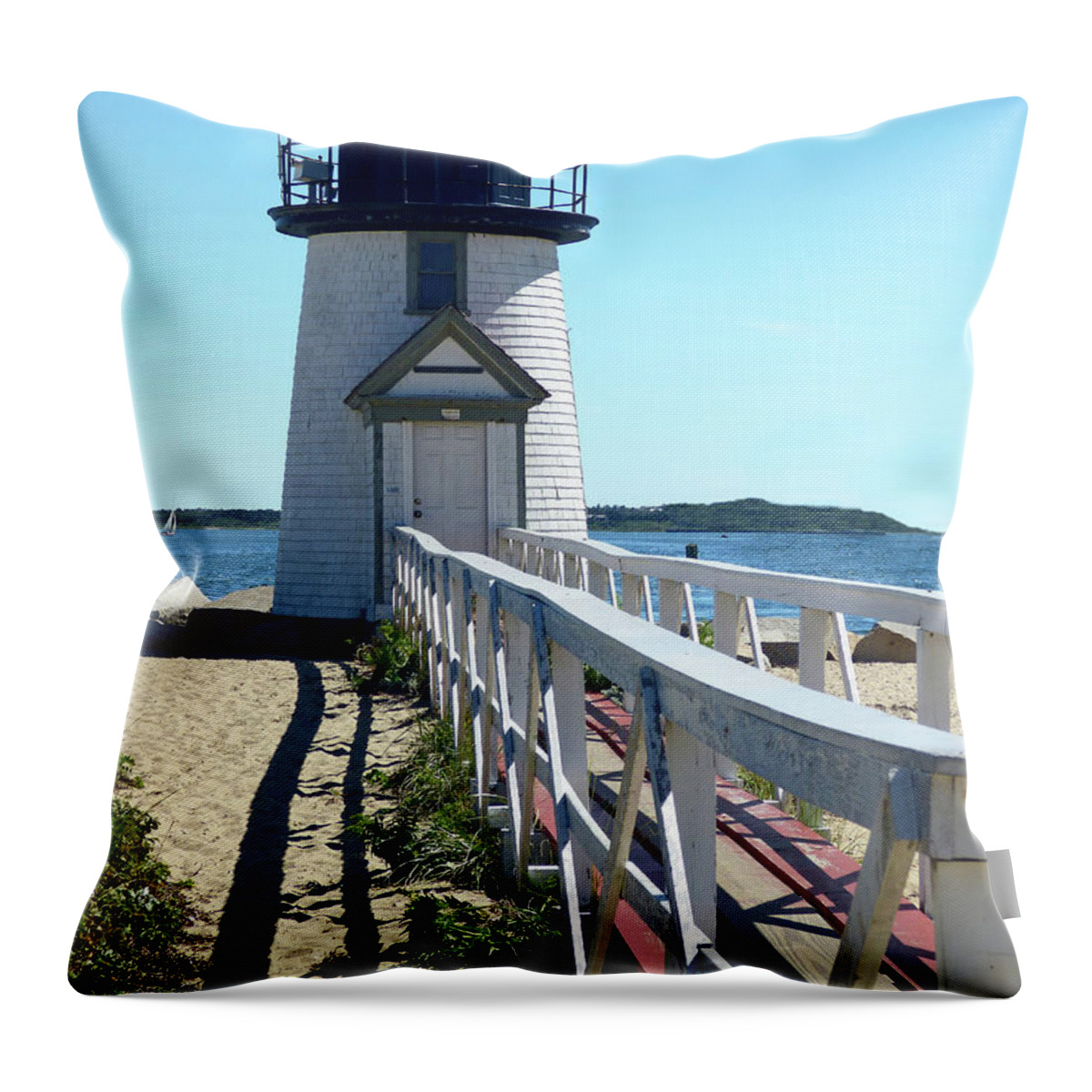 Nantucket Throw Pillow featuring the photograph Brant Point Lighthouse 300 by Sharon Williams Eng