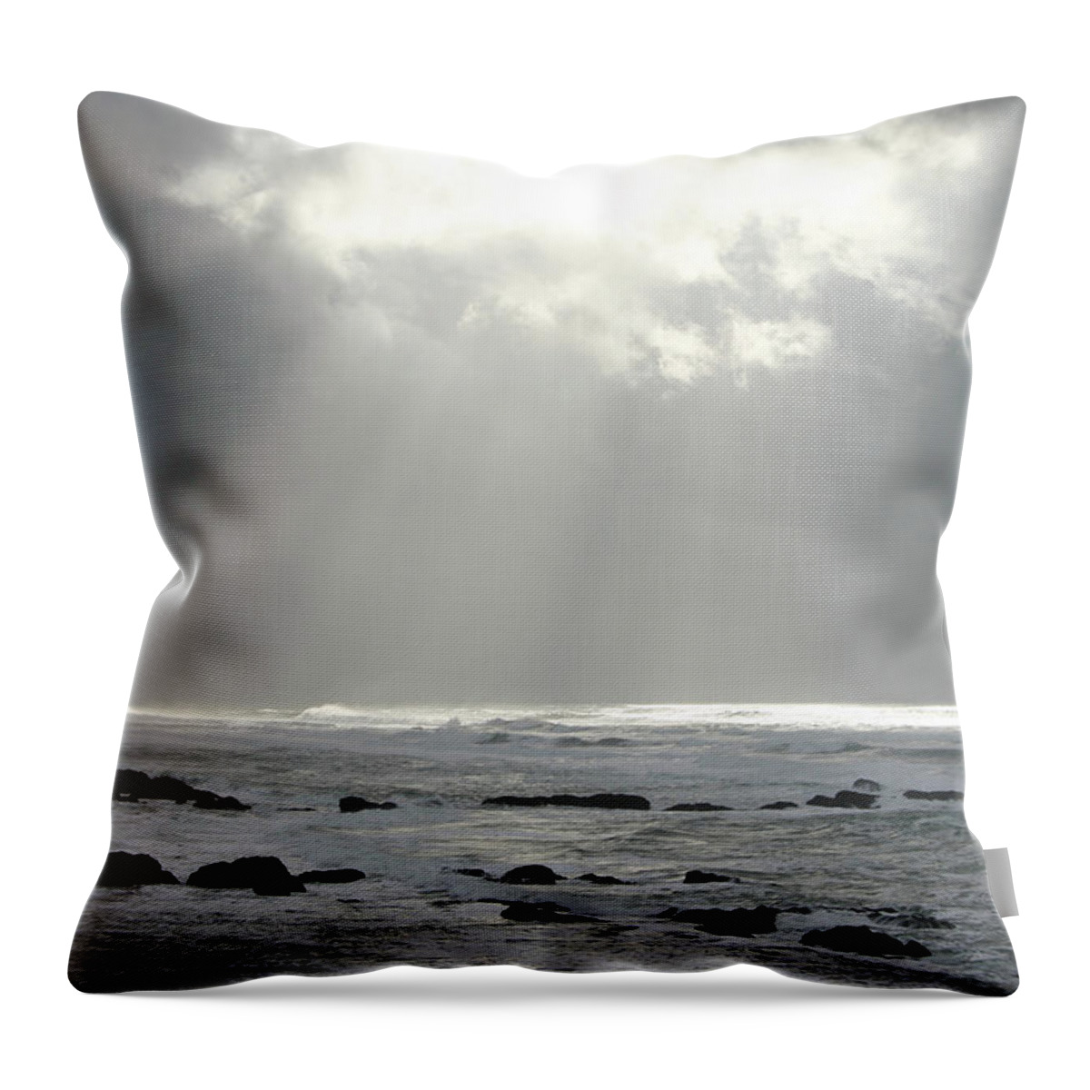 Water's Edge Throw Pillow featuring the photograph Break In The Clouds by Ranplett