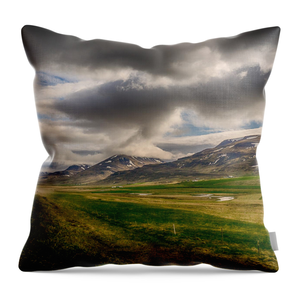 Iceland Throw Pillow featuring the photograph Break in the Weather by Amanda Jones