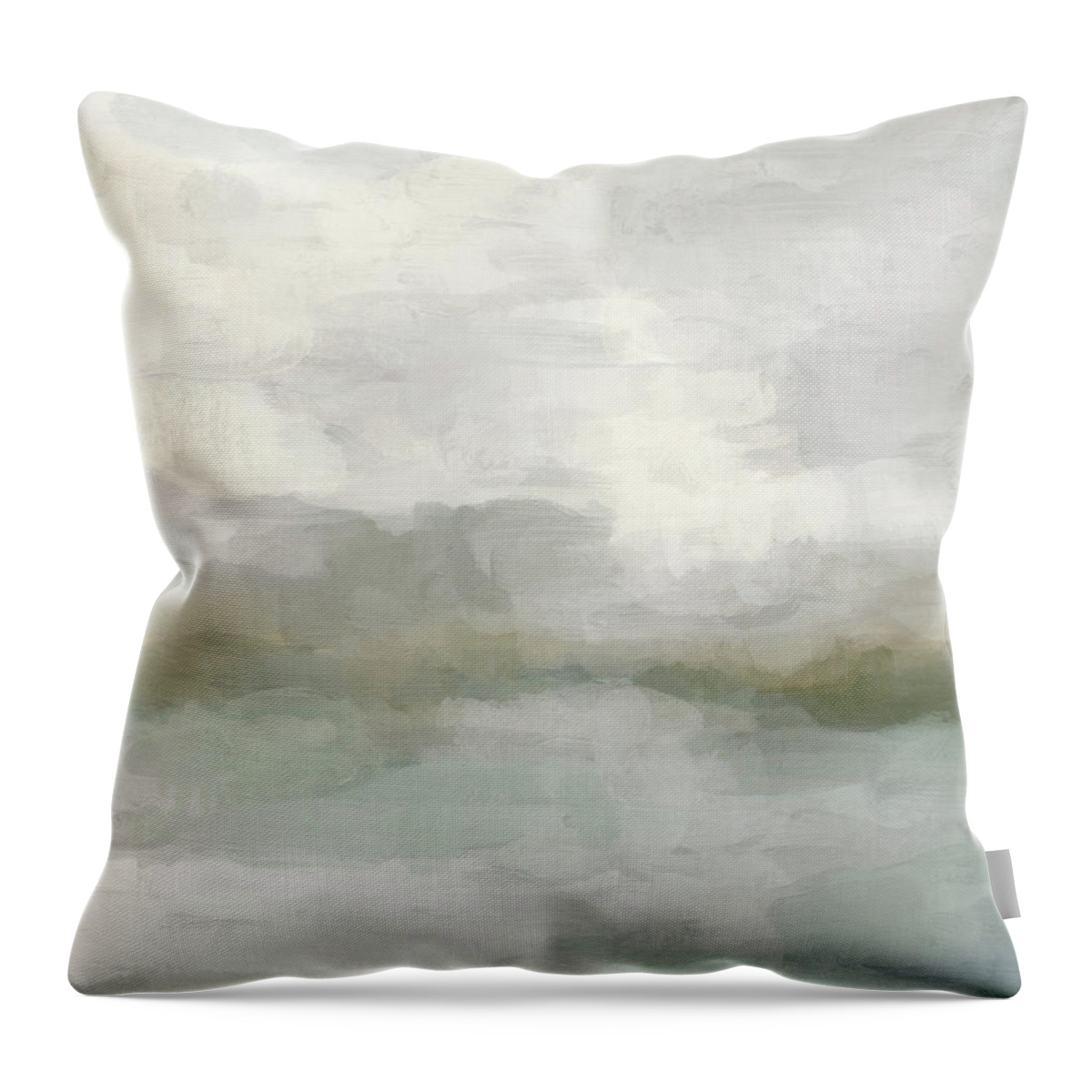 Light Teal Throw Pillow featuring the painting Break in the Weather II by Rachel Elise