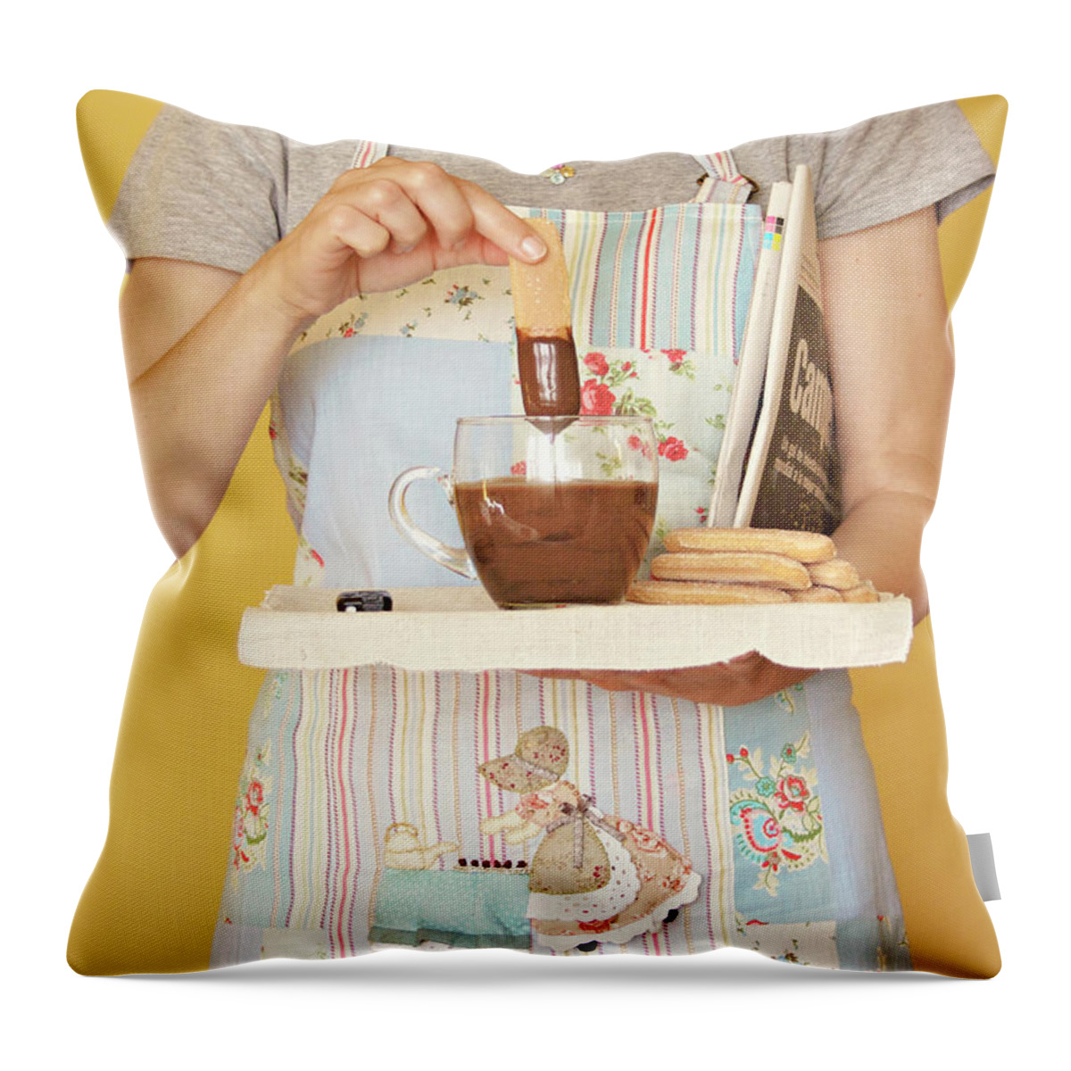 Breakfast Throw Pillow featuring the photograph Breakfast With Chocolate by Montse Cuesta