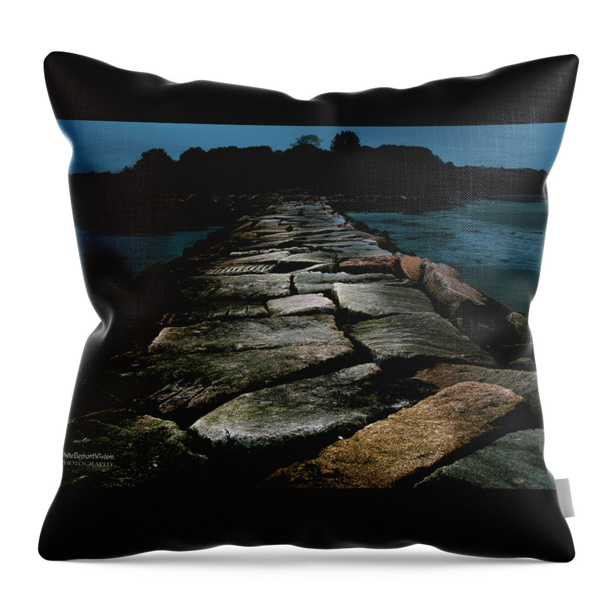 Breakwater Throw Pillow featuring the photograph Breakwater by Vicky Edgerly