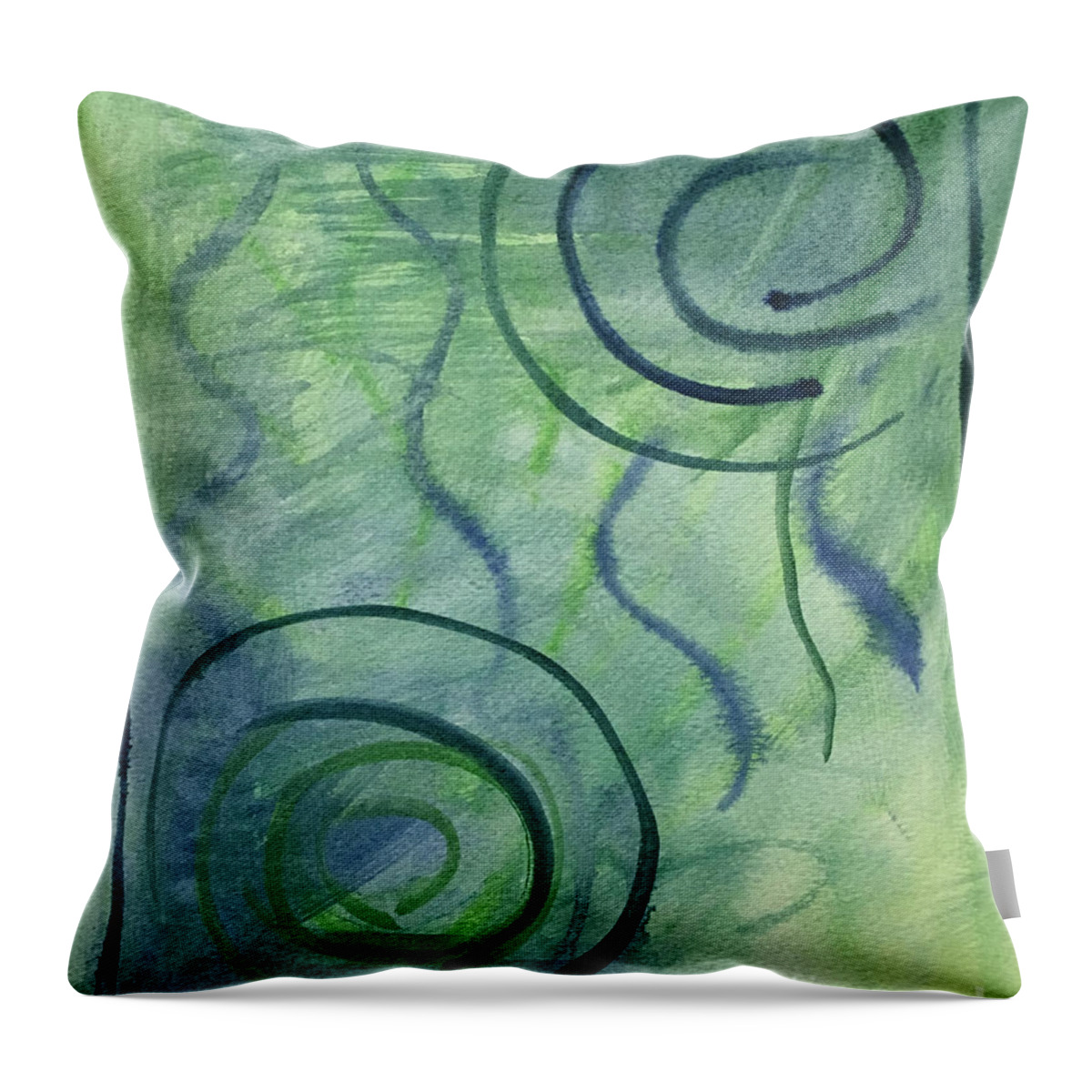 Breeze 2 Beach Collection By Annette M Stevenson Throw Pillow featuring the painting Beach Collection Breeze 2 by Annette M Stevenson