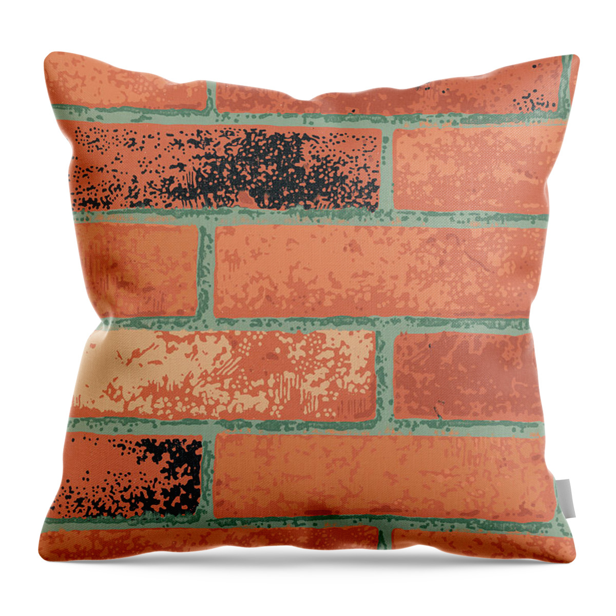 Background Throw Pillow featuring the drawing Bricks by CSA Images