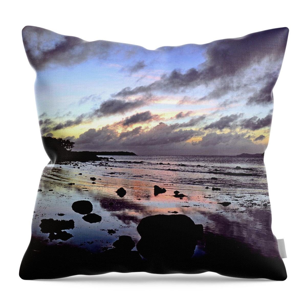 Sunset Throw Pillow featuring the photograph Bright Mirror of Sunset Light by Climate Change VI - Sales