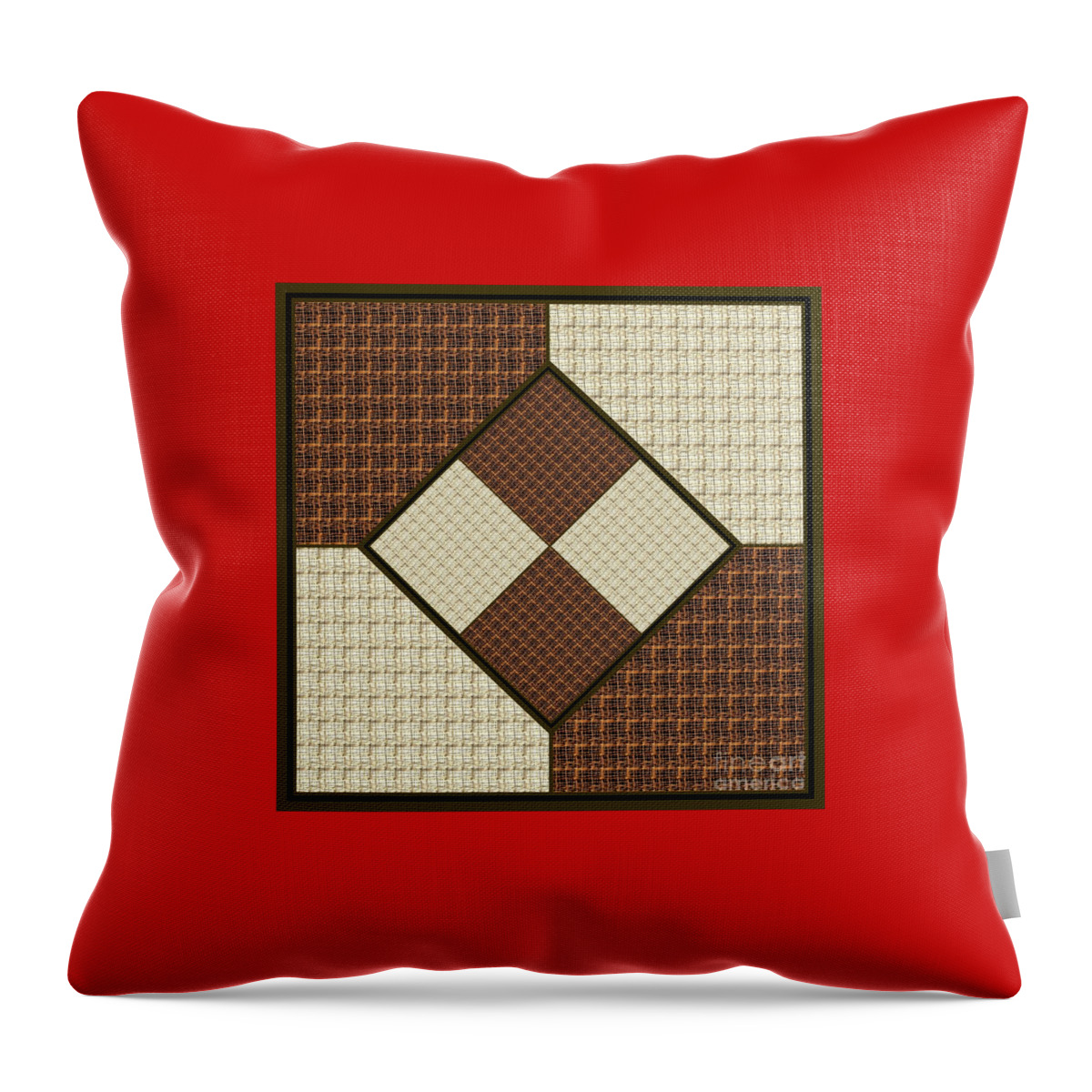 Brown And Tan Throw Pillow featuring the digital art Brown and Tan Neutral Textured for Pillows by Delynn Addams