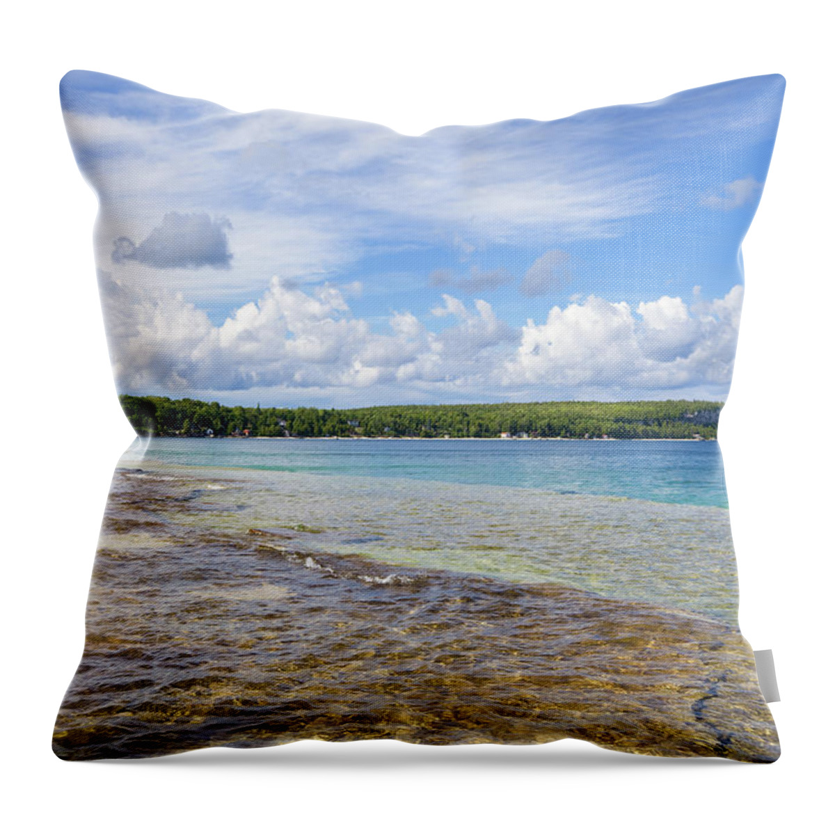 Scenics Throw Pillow featuring the photograph Bruce Peninsula, Ontario, Canada by Benedek