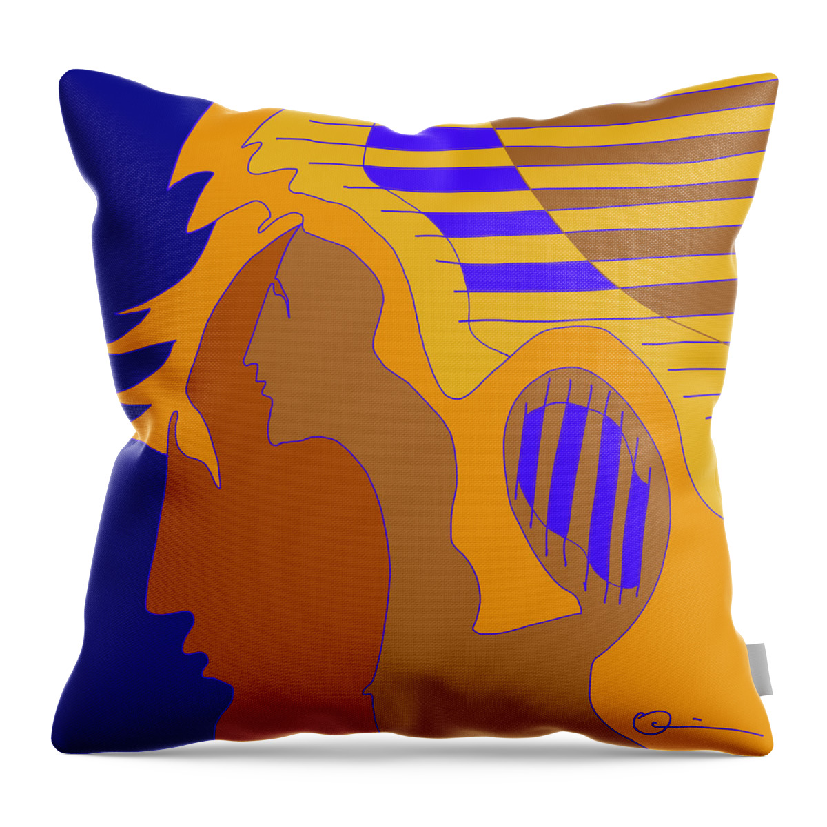 Quiros Throw Pillow featuring the digital art Brushed by Jeffrey Quiros