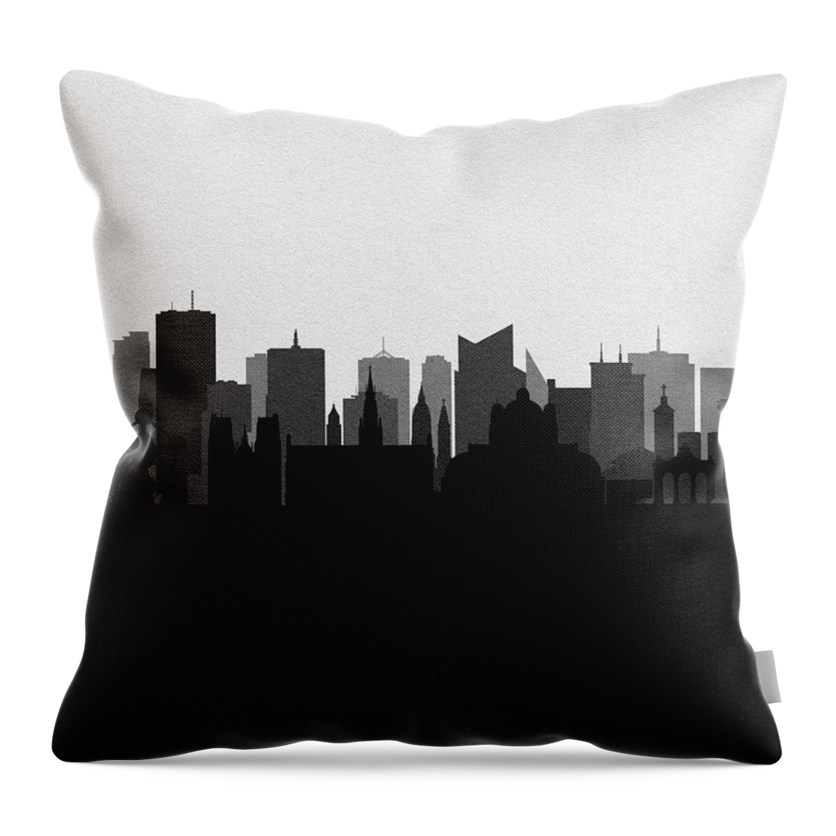 Brussels Throw Pillow featuring the digital art Brussels Cityscape Art by Inspirowl Design