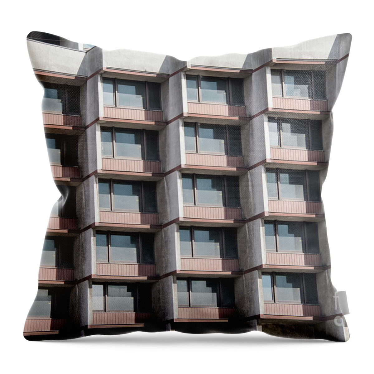 Abstract Throw Pillow featuring the photograph Brutalist Architecture by Juli Scalzi
