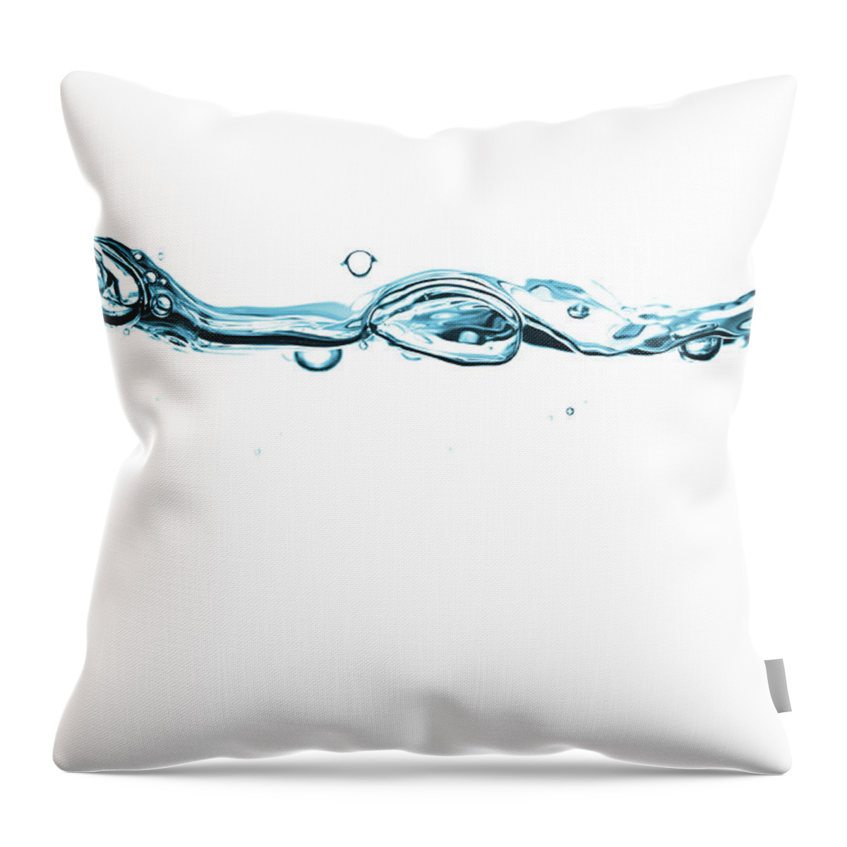 White Background Throw Pillow featuring the photograph Bubbles Water Clear Blue by Assalve
