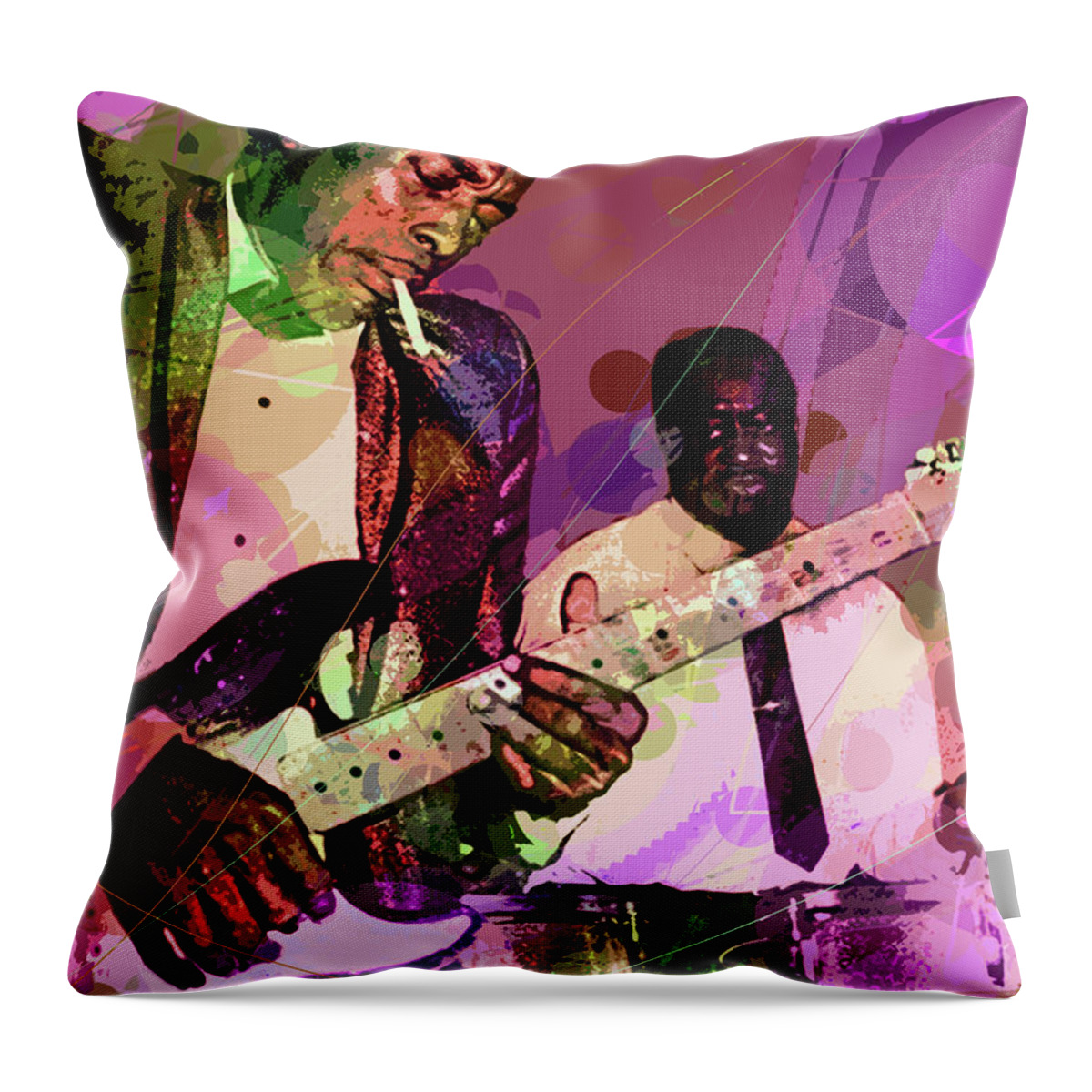 Buddy Guy Throw Pillow featuring the painting Buddy Guy 1965 by David Lloyd Glover