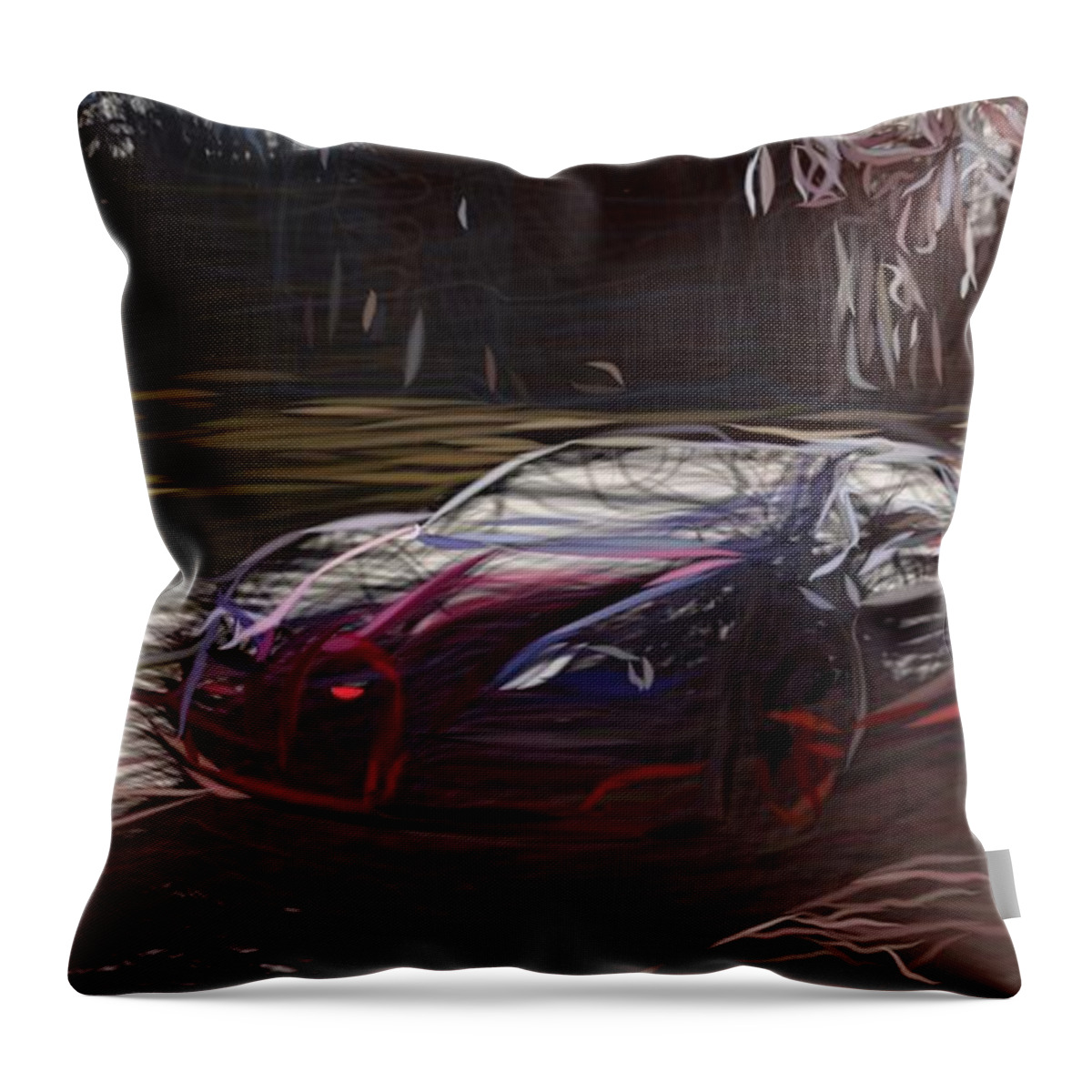 Bugatti Throw Pillow featuring the digital art Bugatti Veyron Grand Sport Vitesse La Finale Drawing by CarsToon Concept