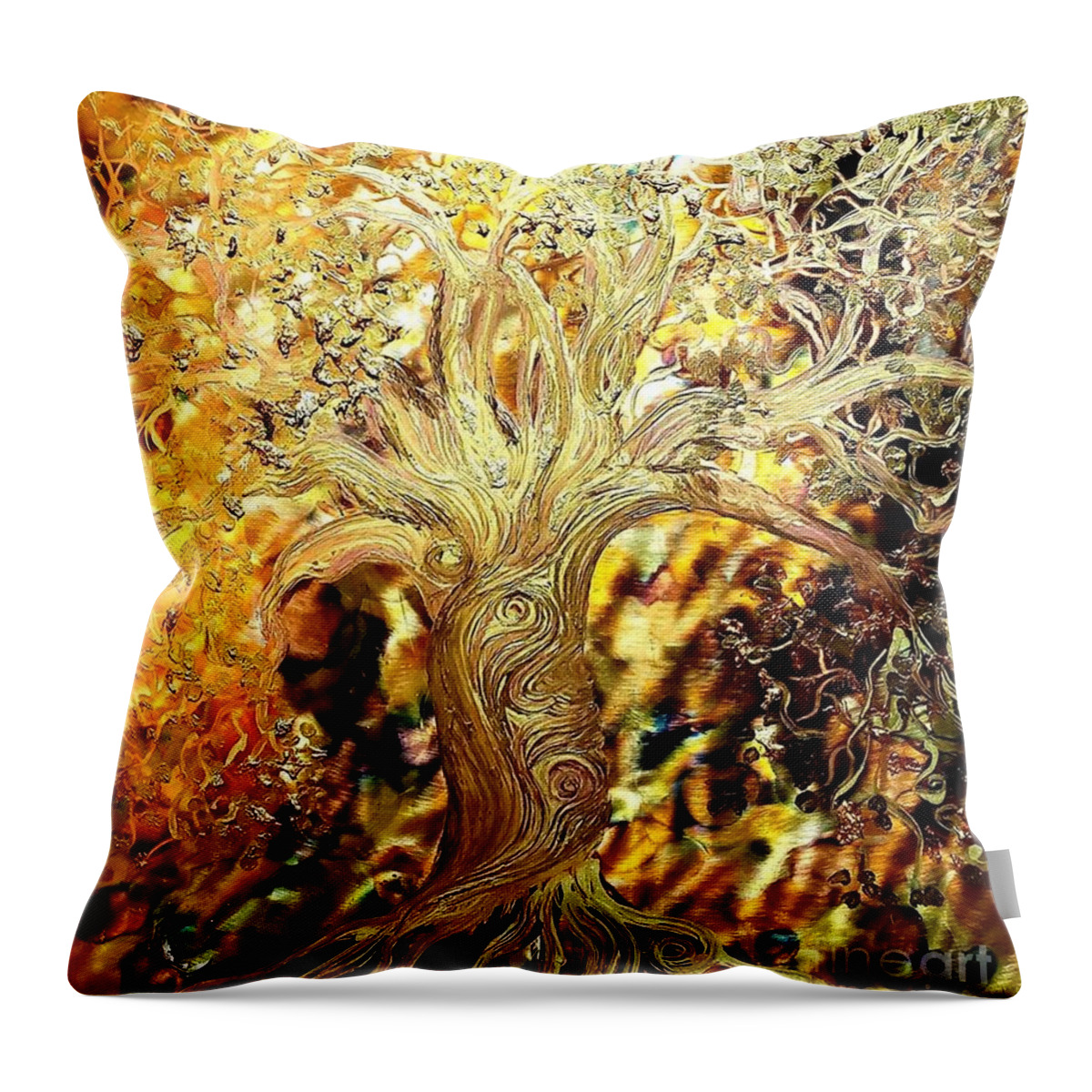 Burning Bush Throw Pillow featuring the painting Burning Bush by Stefan Duncan