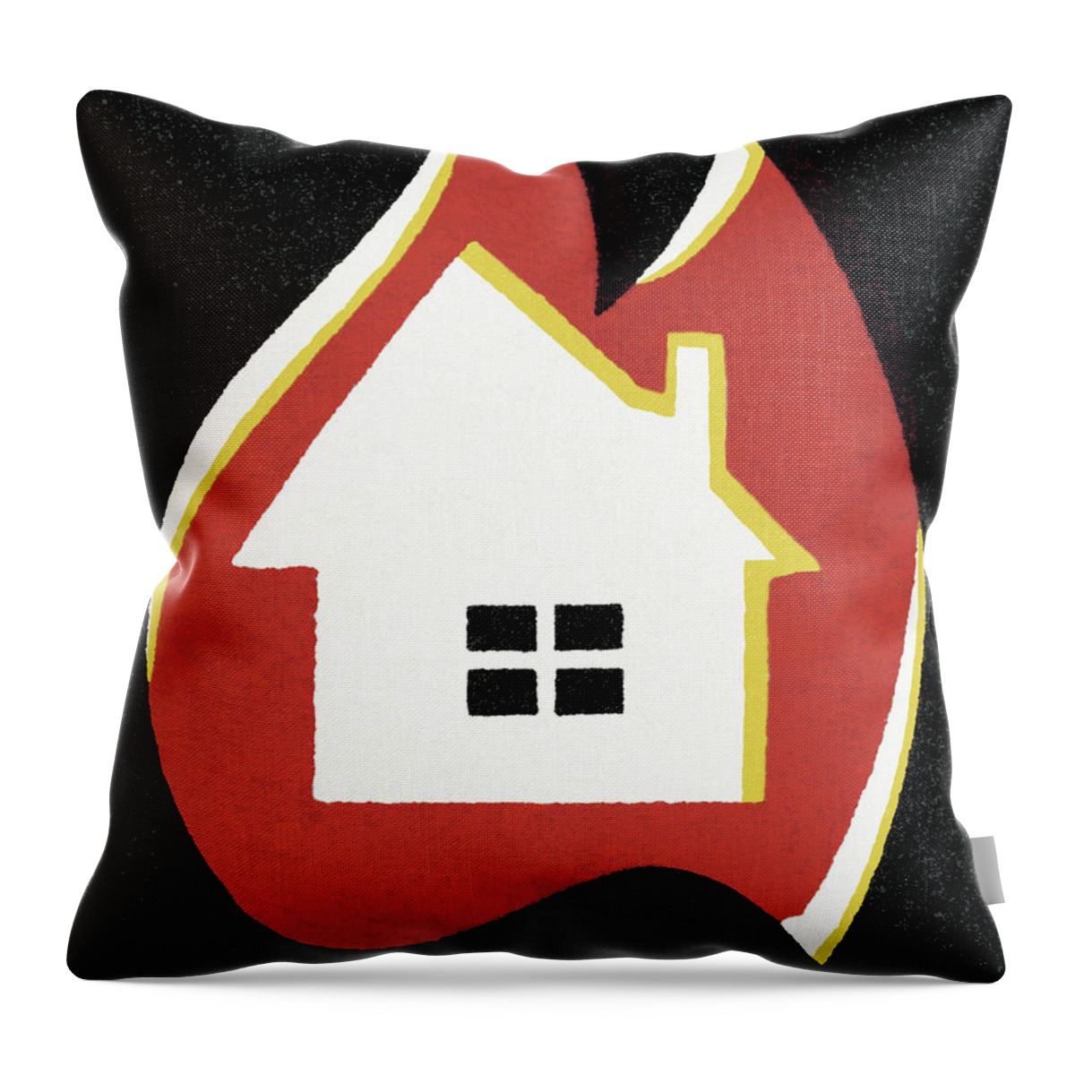 Accident Throw Pillow featuring the drawing Burning House by CSA Images