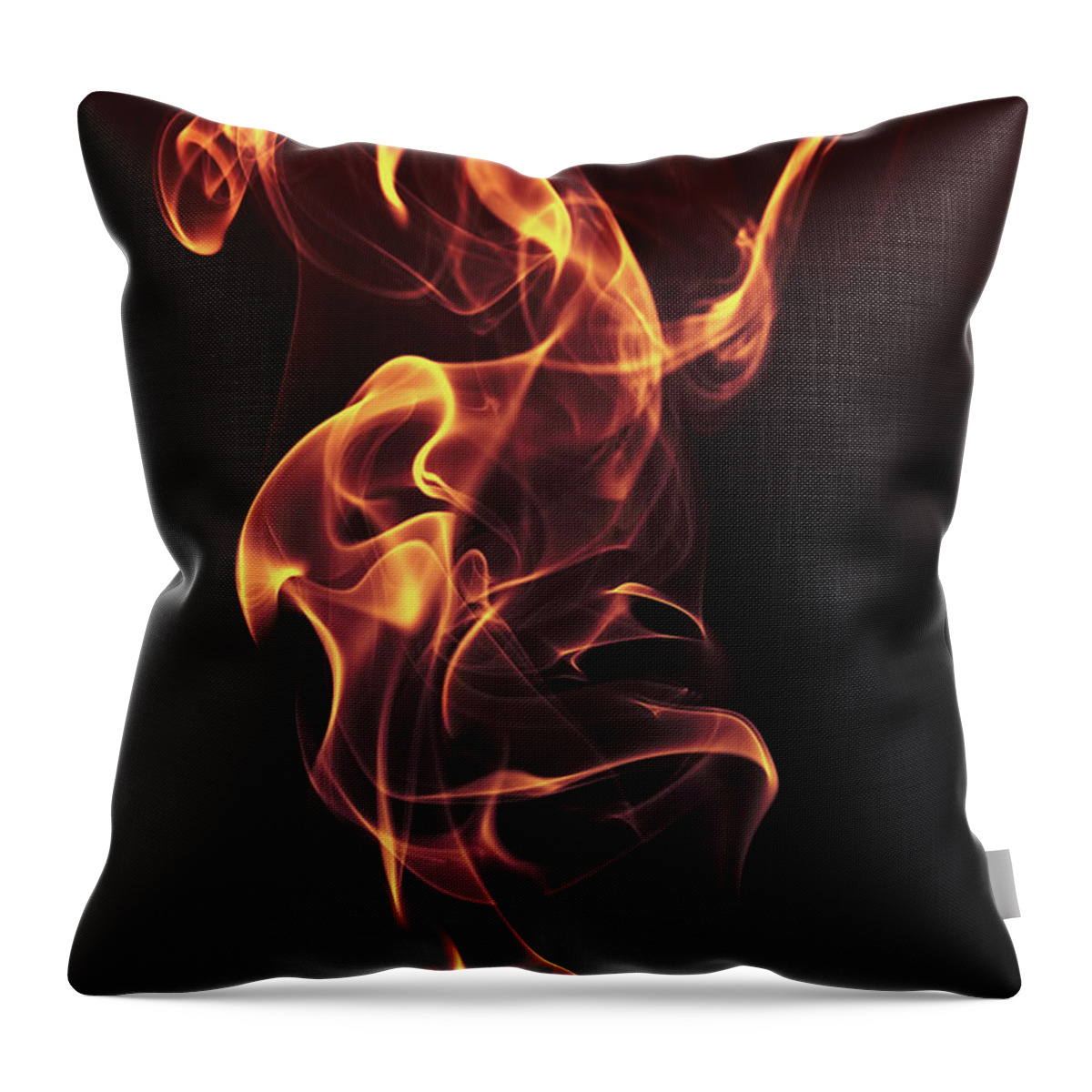 Curve Throw Pillow featuring the photograph Burning Smoke Series by Vasiliki