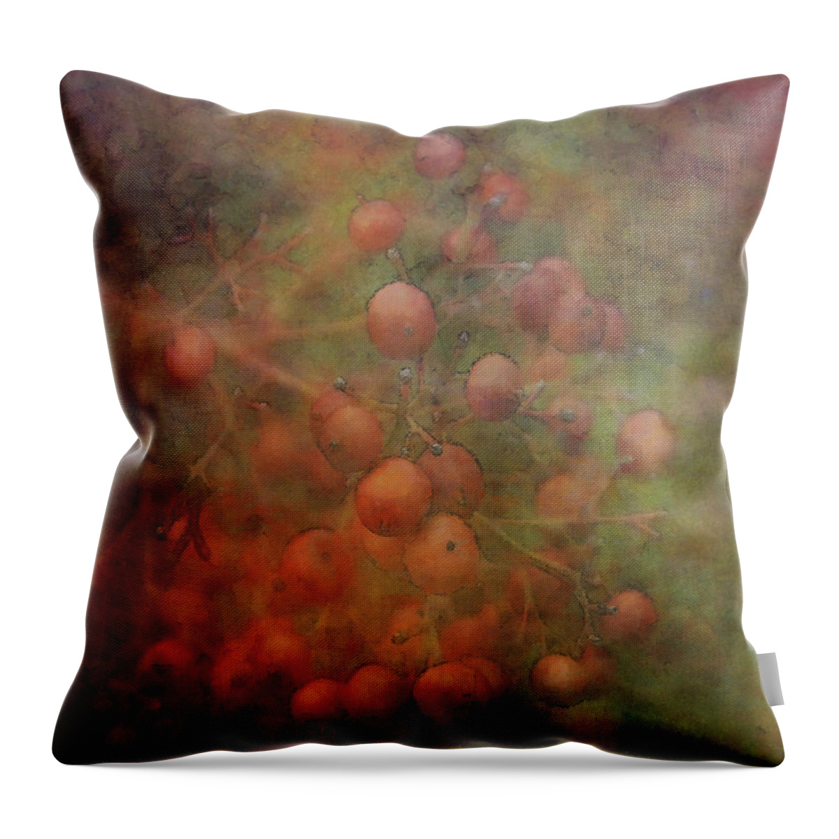 Impressionist Throw Pillow featuring the photograph Burnished Berries 5615 IDP_2 by Steven Ward
