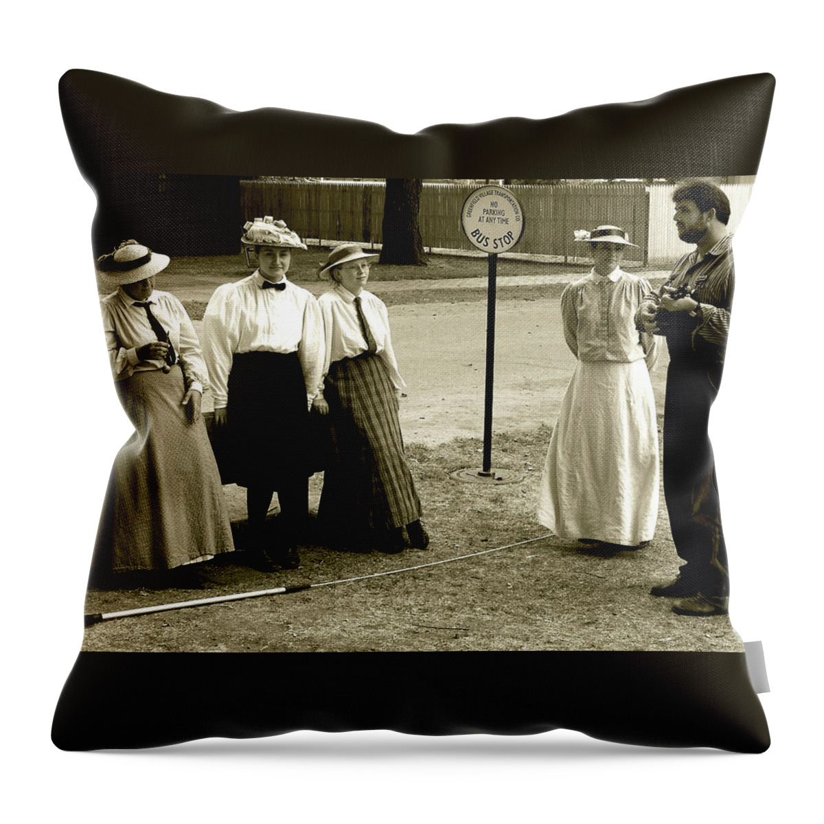  Throw Pillow featuring the photograph Bus Stop Serenade by Rein Nomm