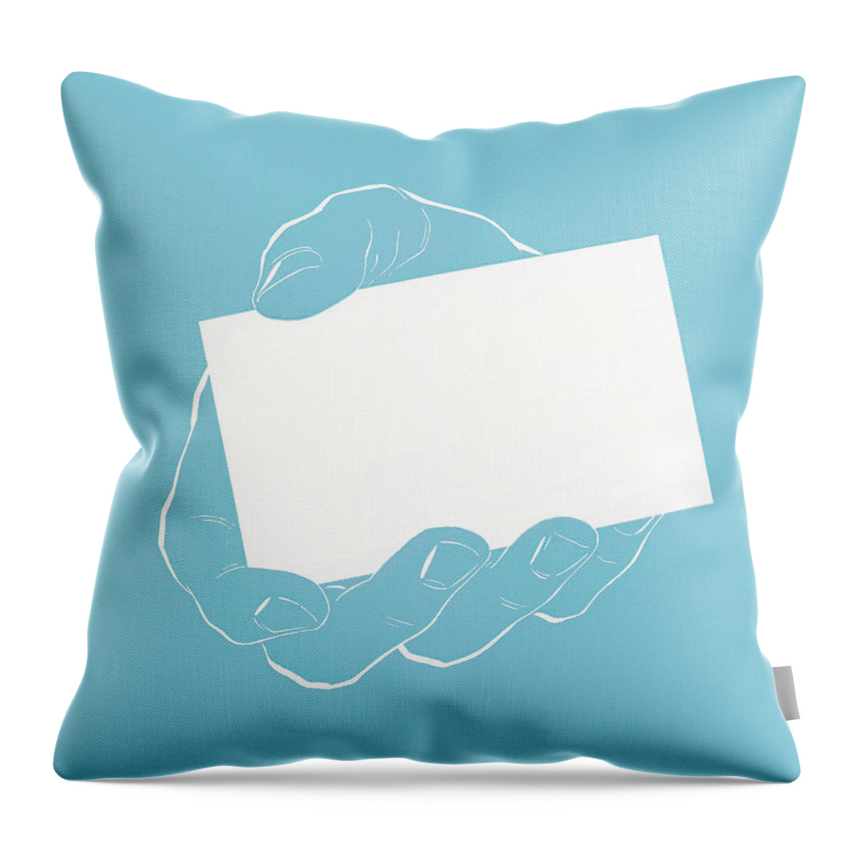 Blue Background Throw Pillow featuring the drawing Business card by CSA Images