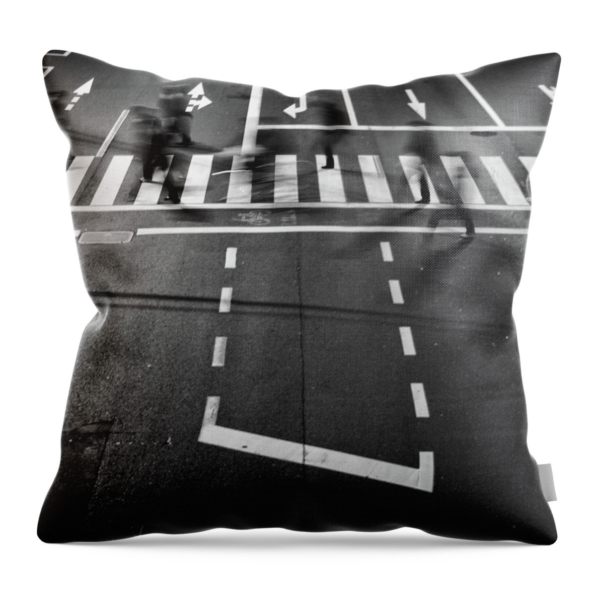 Corporate Business Throw Pillow featuring the photograph Businessmen Crossing Street by Chris Jongkind