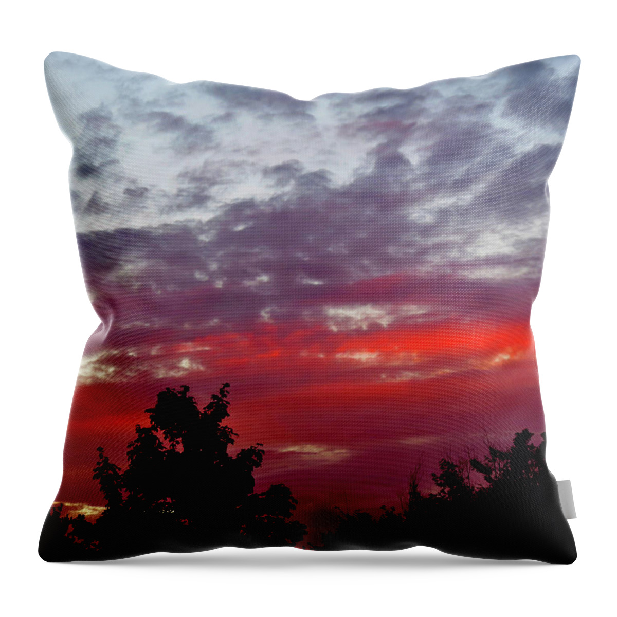 Night Sky Throw Pillow featuring the photograph Busy Autumn Evening by Linda Stern