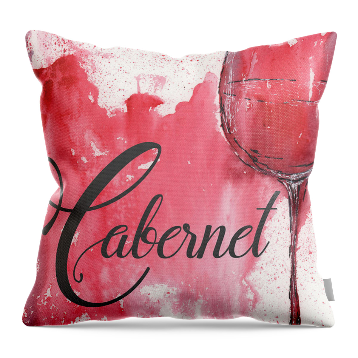 Cabernet Watercolor Throw Pillow featuring the painting Cabernet Wine Watercolor by Debbie Cerone
