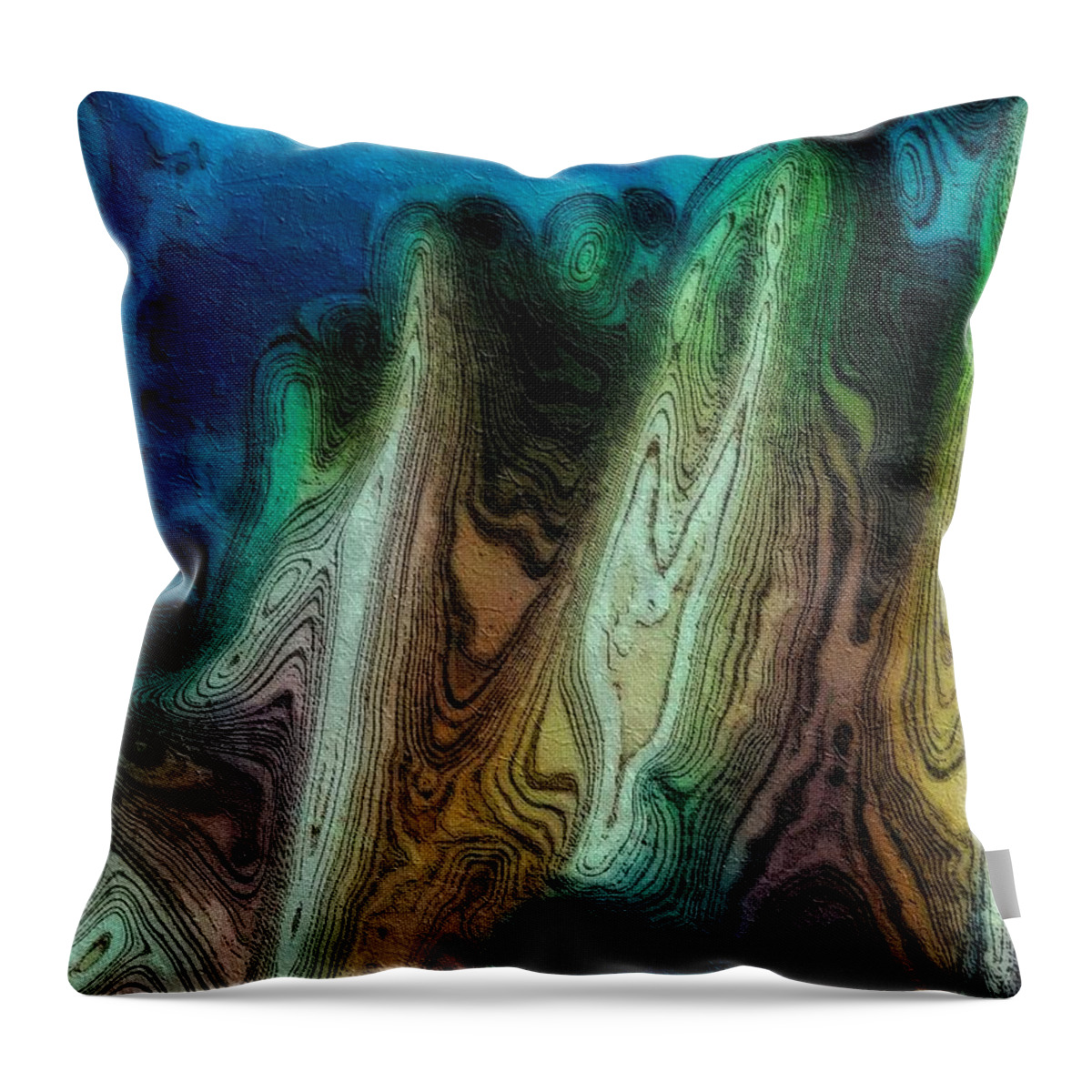 Cactus Throw Pillow featuring the digital art Cactus Abstract Study 1 by Diana Rajala