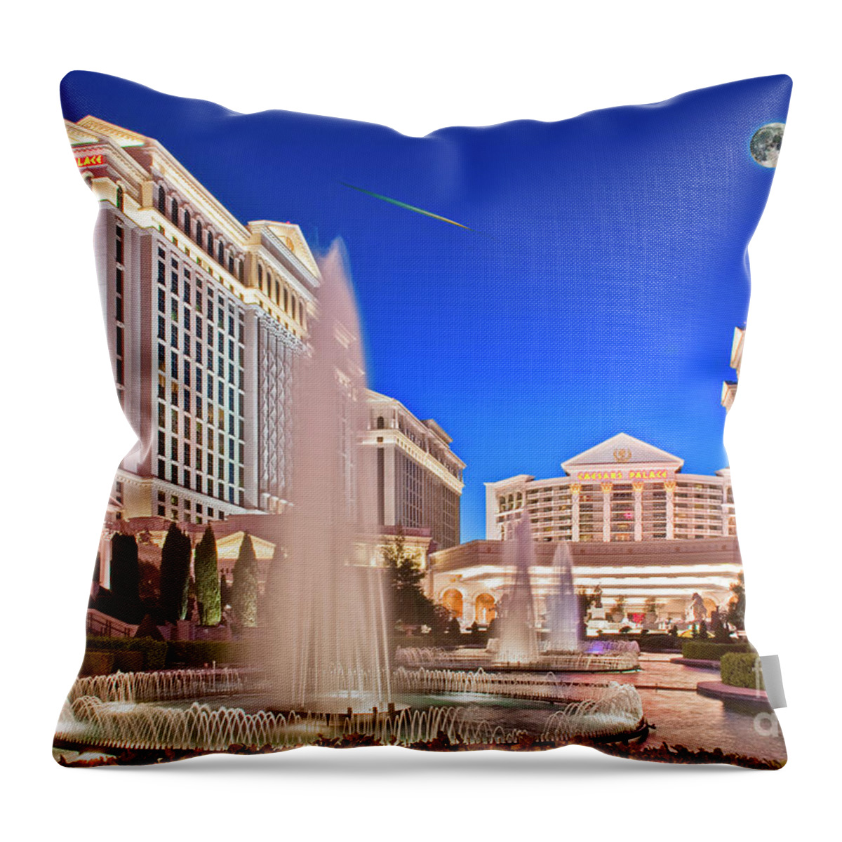 Casinos Throw Pillow featuring the photograph Caesars Palace Las Vegas Nevada by David Zanzinger