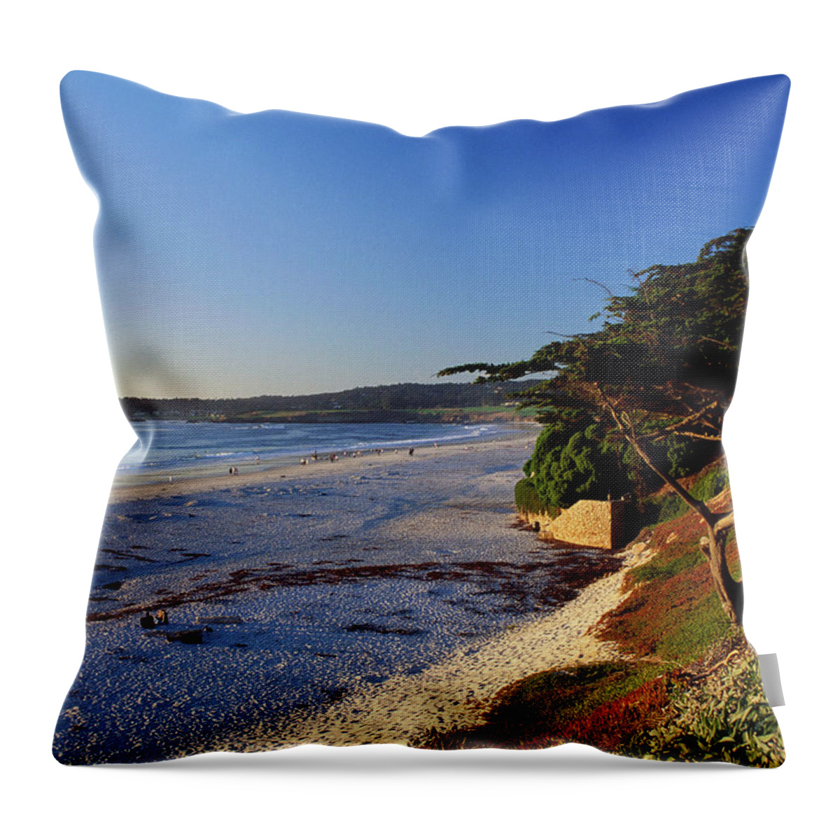 Estock Throw Pillow featuring the digital art California Beach by Massimo Borchi