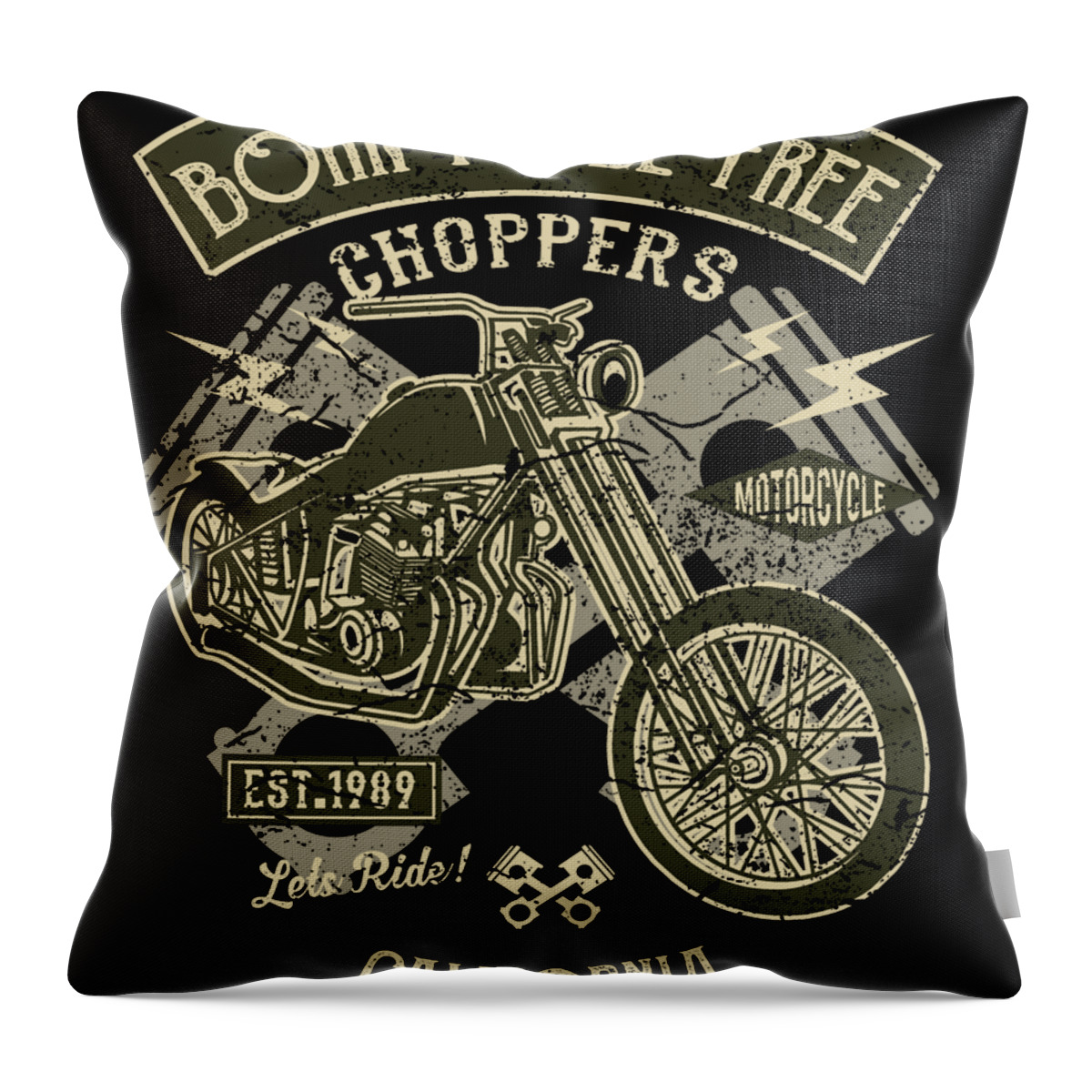 Chopper Throw Pillow featuring the digital art California Choppers by Long Shot