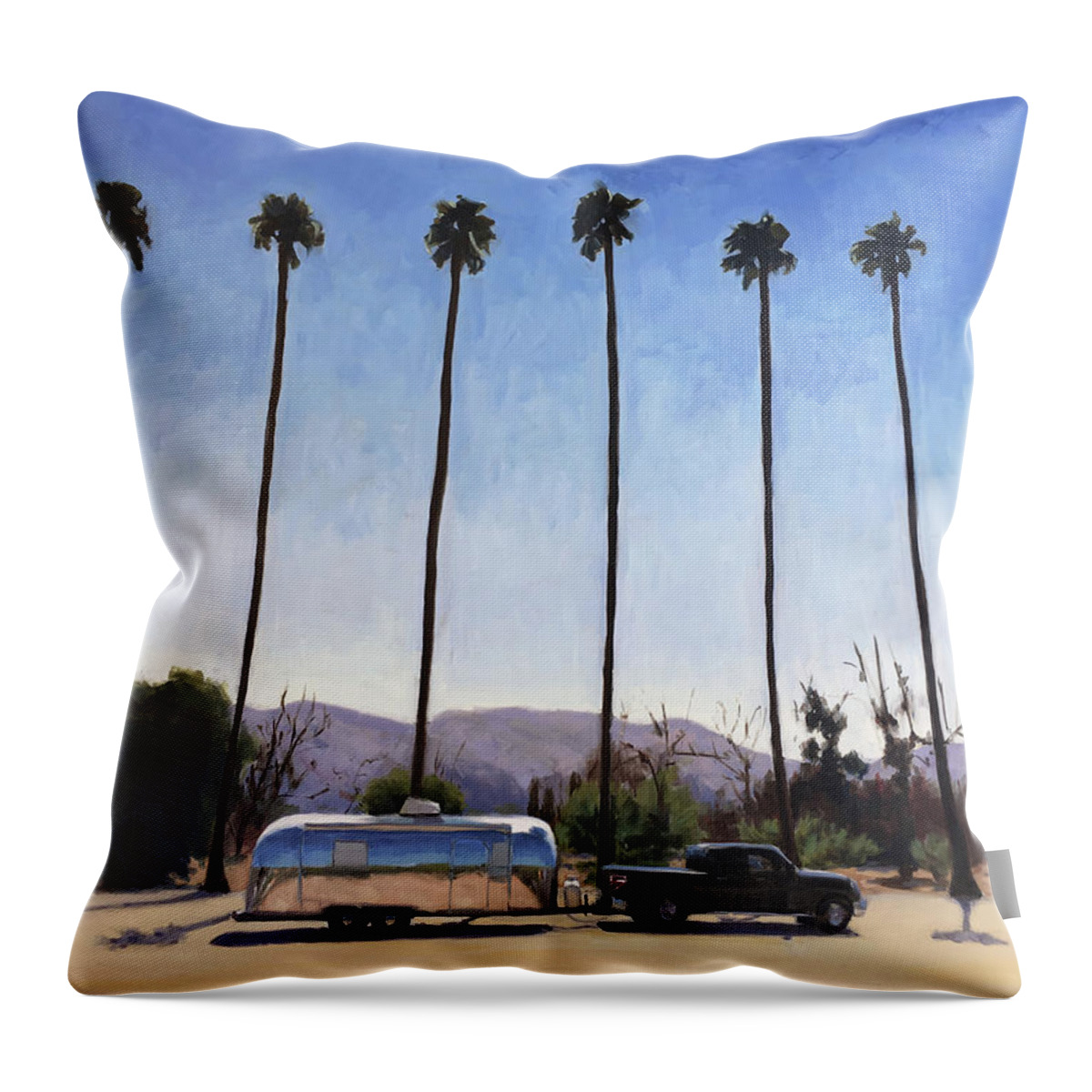 California Throw Pillow featuring the painting California Honeymoon by Elizabeth Jose