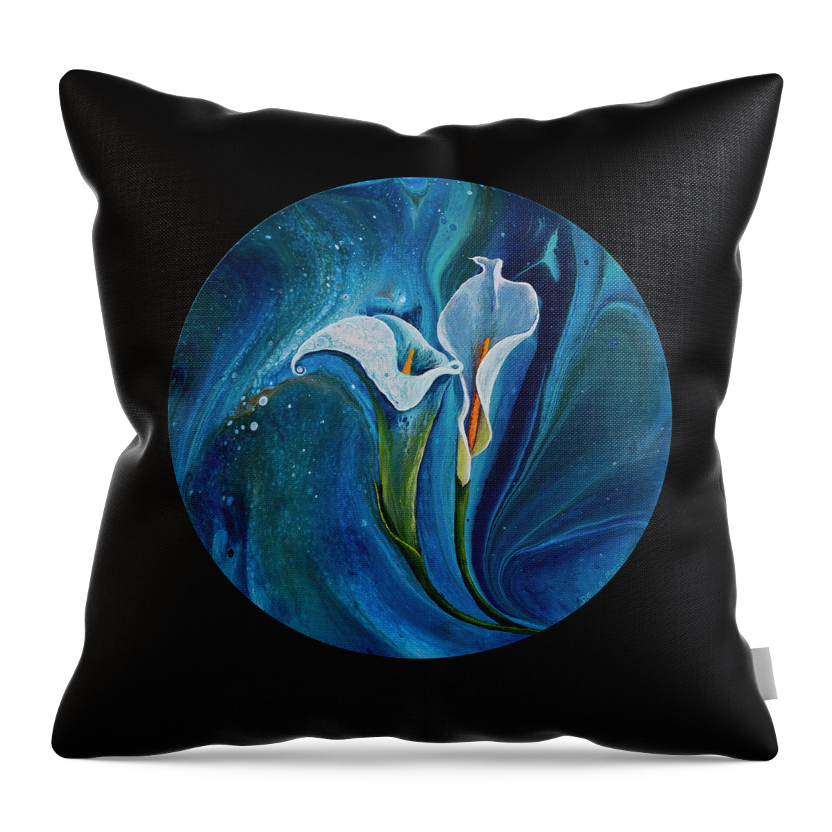 Calla Lily Throw Pillow featuring the painting Calla Lily by Darice Machel McGuire